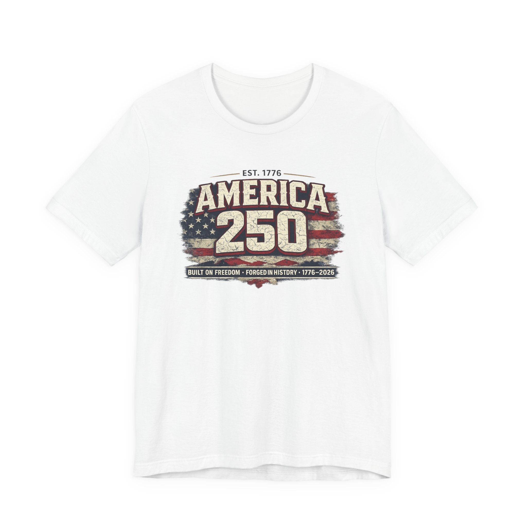 America 250 T-Shirt — Vintage Flag Patriotic 1776-2026 Anniversary Tee