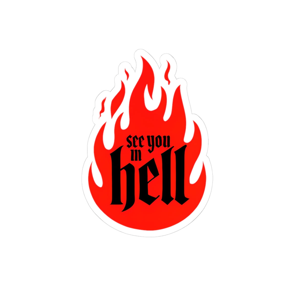 Edgy Kiss-Cut Stickers | See You in Hell | Gothic Decor, Laptop Stickers, Punk Aesthetic, Gift for Rebels, Halloween