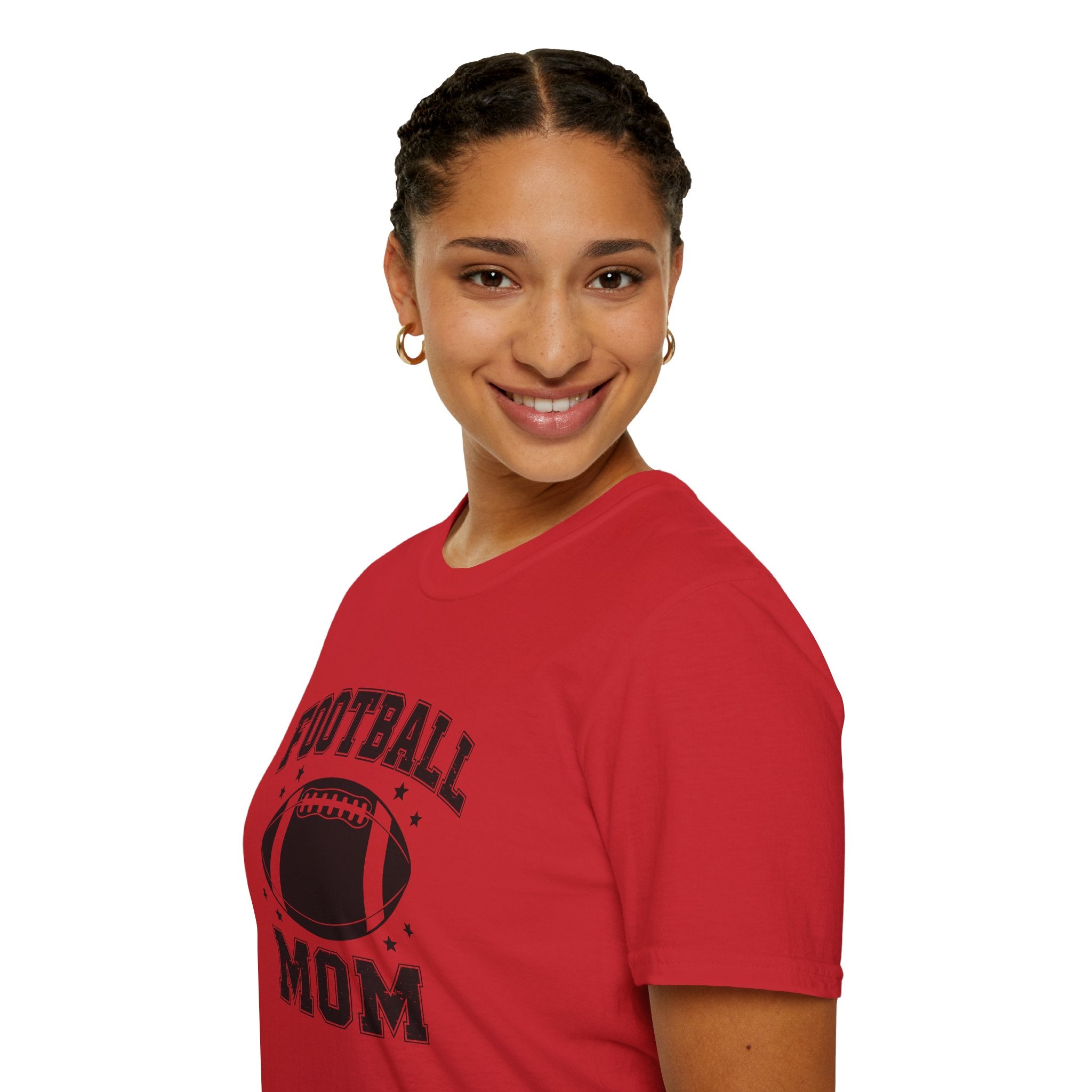 Football Mom Unisex Softstyle T-Shirt, Perfect Gift for Sports Moms, Game Day Tee, Team Spirit Shirt, Gift for Football Lovers