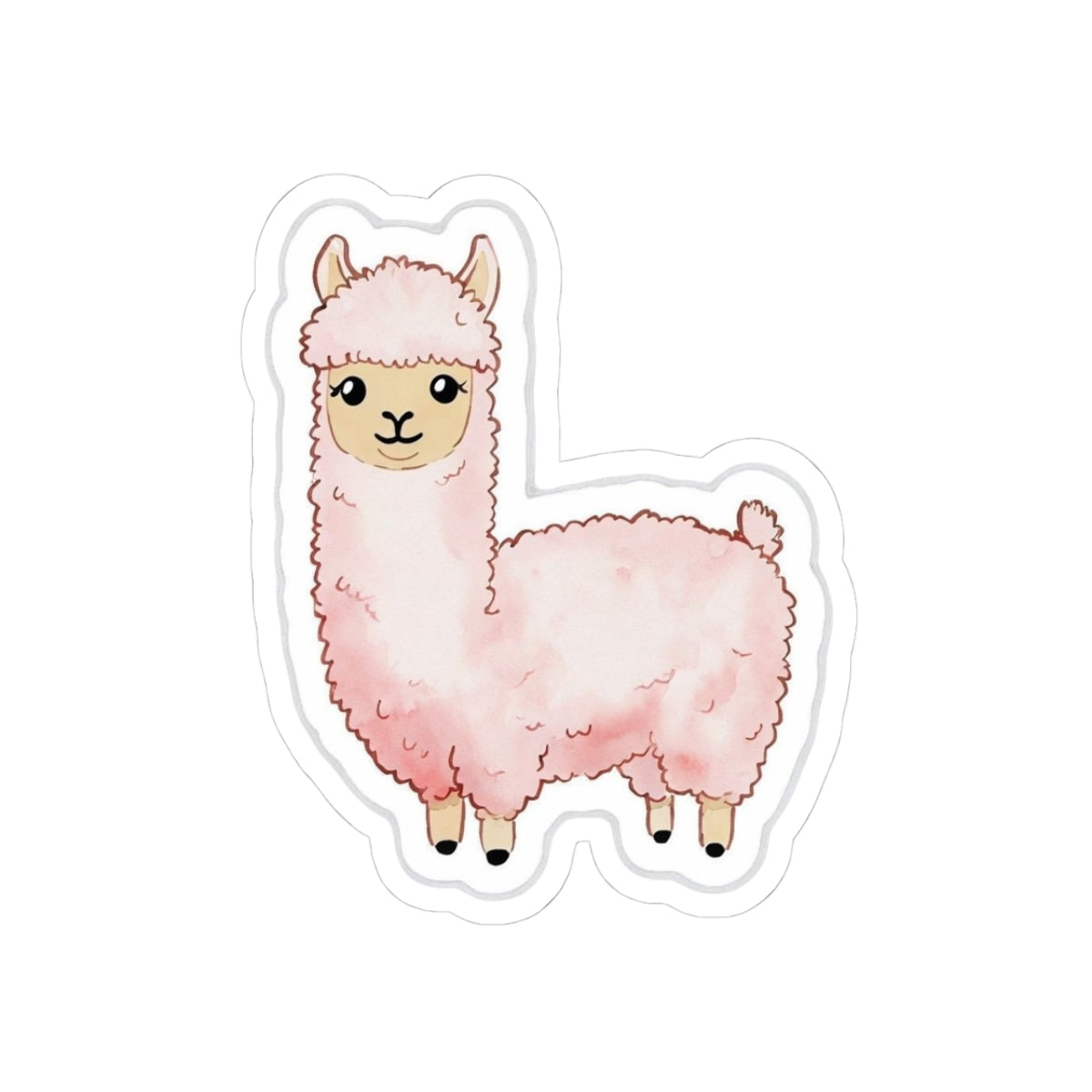 Cute Pink Llama Kiss-Cut Stickers for Youthful Vibes