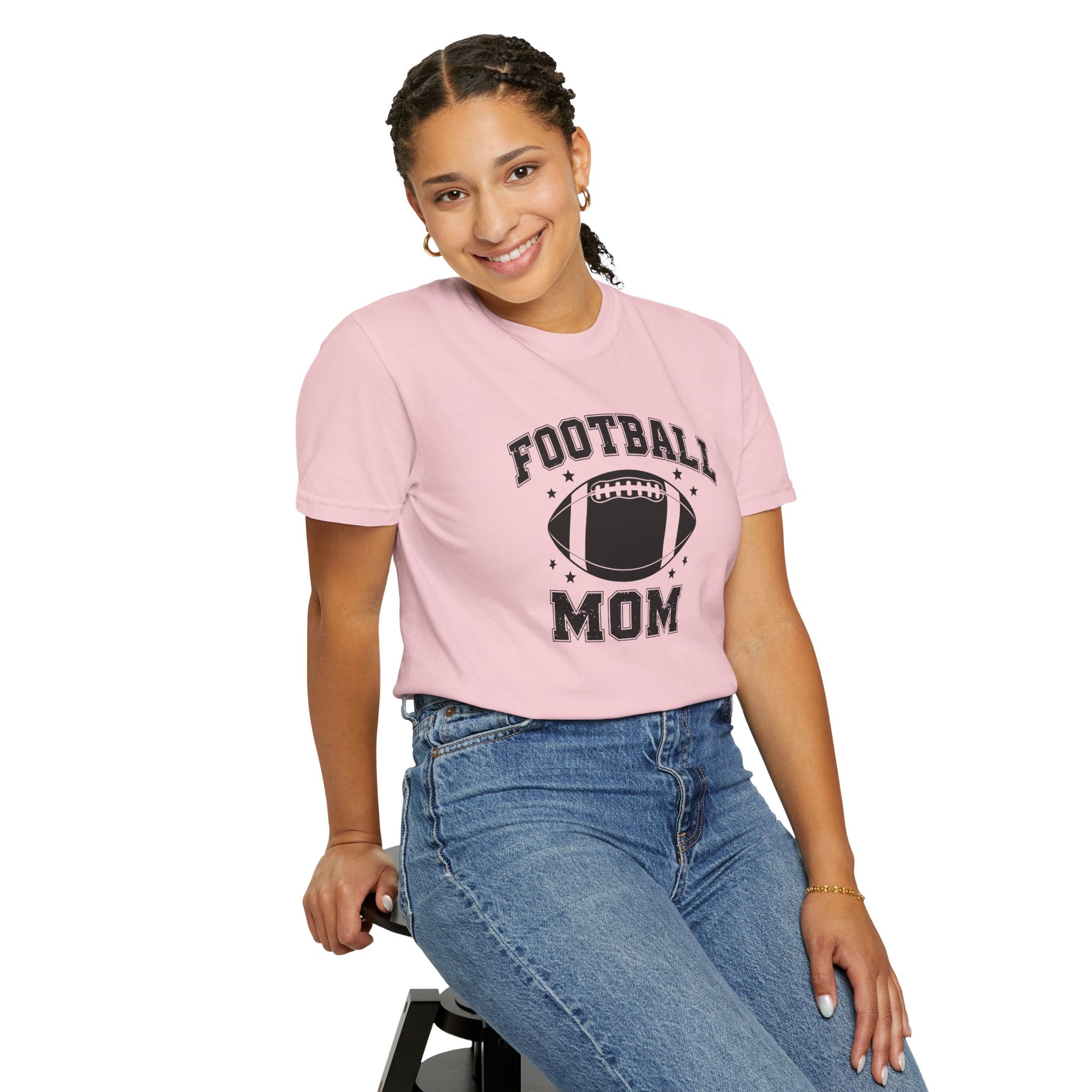 Football Mom T-Shirt, Unisex Garment-Dyed Tee for Game Day, Sports Mom Gift, Team Spirit Shirt, Casual Comfort Wear