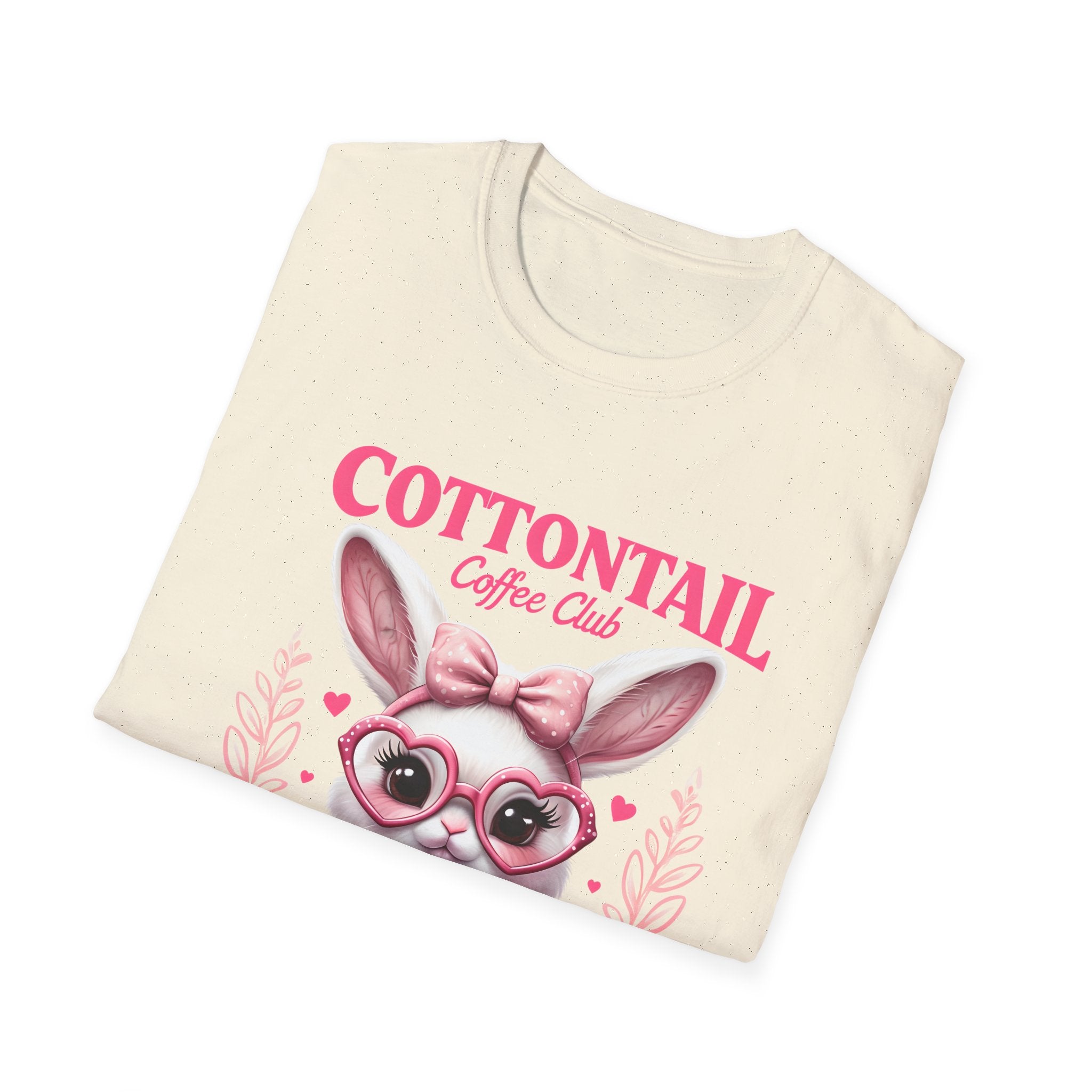 Cottontail Coffee Club Tee — Cute Bunny Holding Latte Graphic T-Shirt