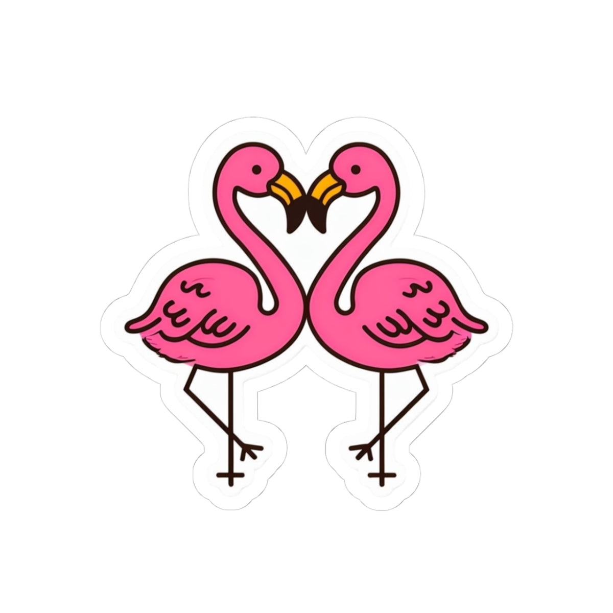 Cute Flamingo Kiss-Cut Stickers for Summer Vibes | Fun Party Favors & Laptop Decor