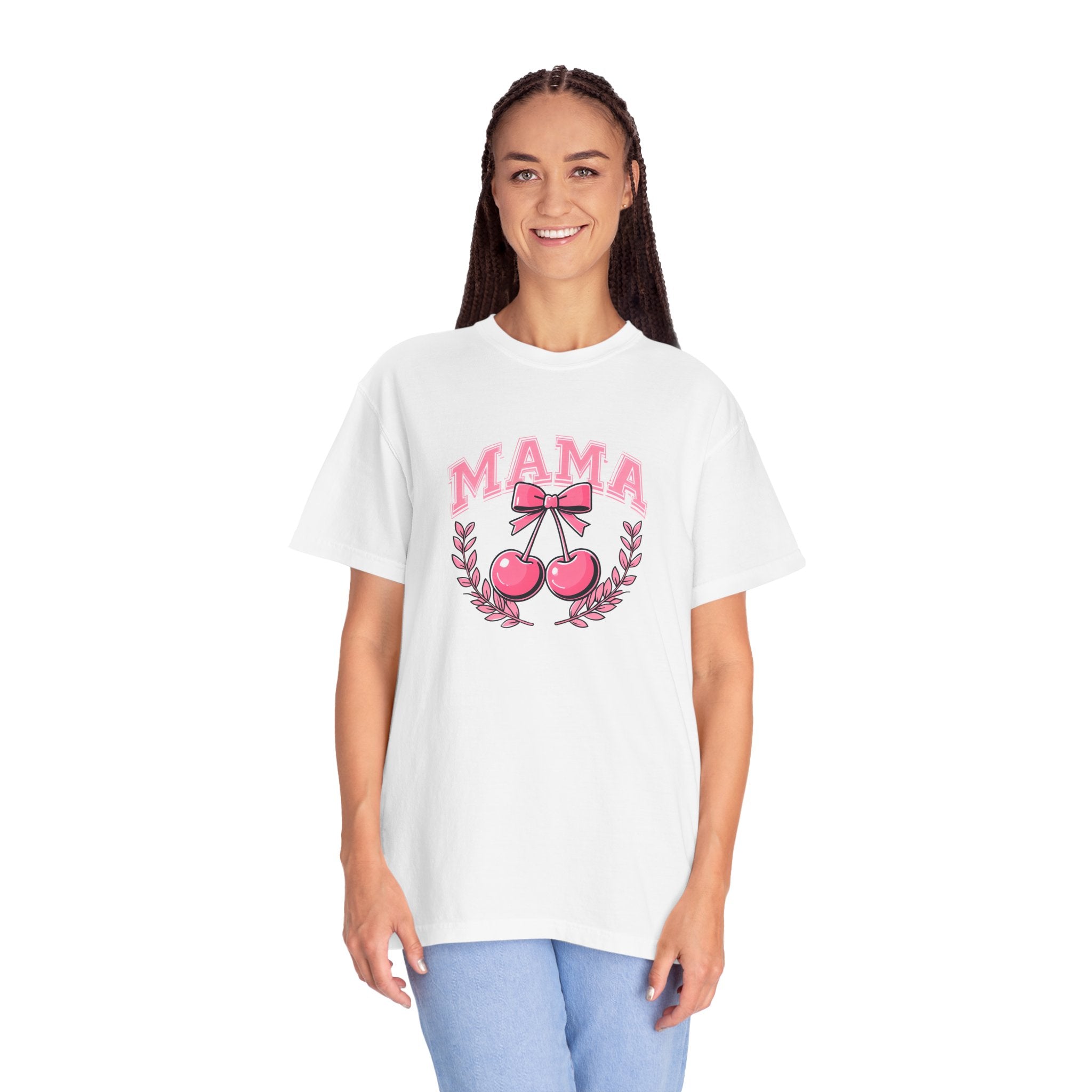 Mama Cherry Graphic T-Shirt | Unisex Apparel for Moms | Gift for Mother's Day, Birthday, Casual Wear, Family Gatherings, Summer Style