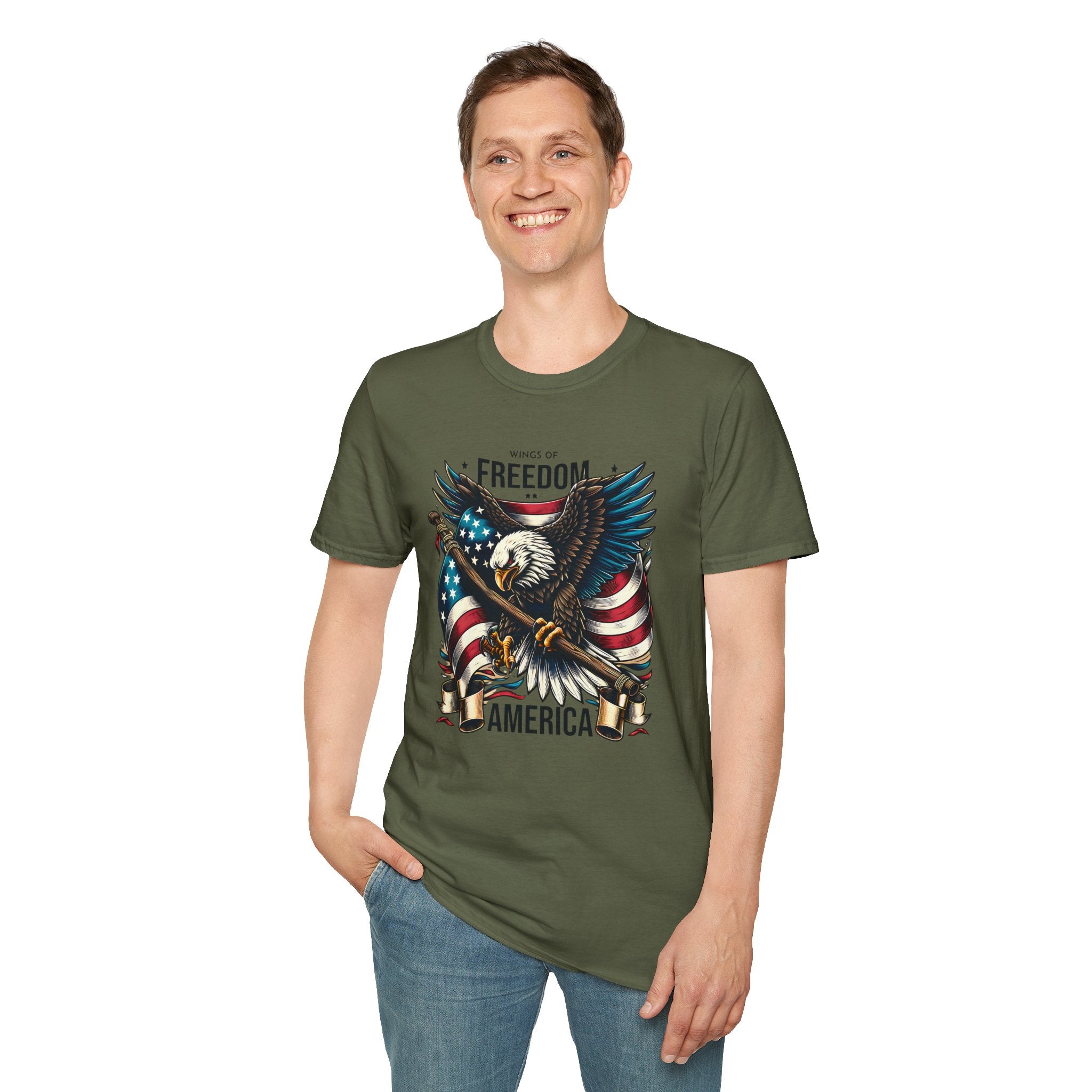 Freedom Eagle T-Shirt — American Flag USA Patriotic Tee (America)