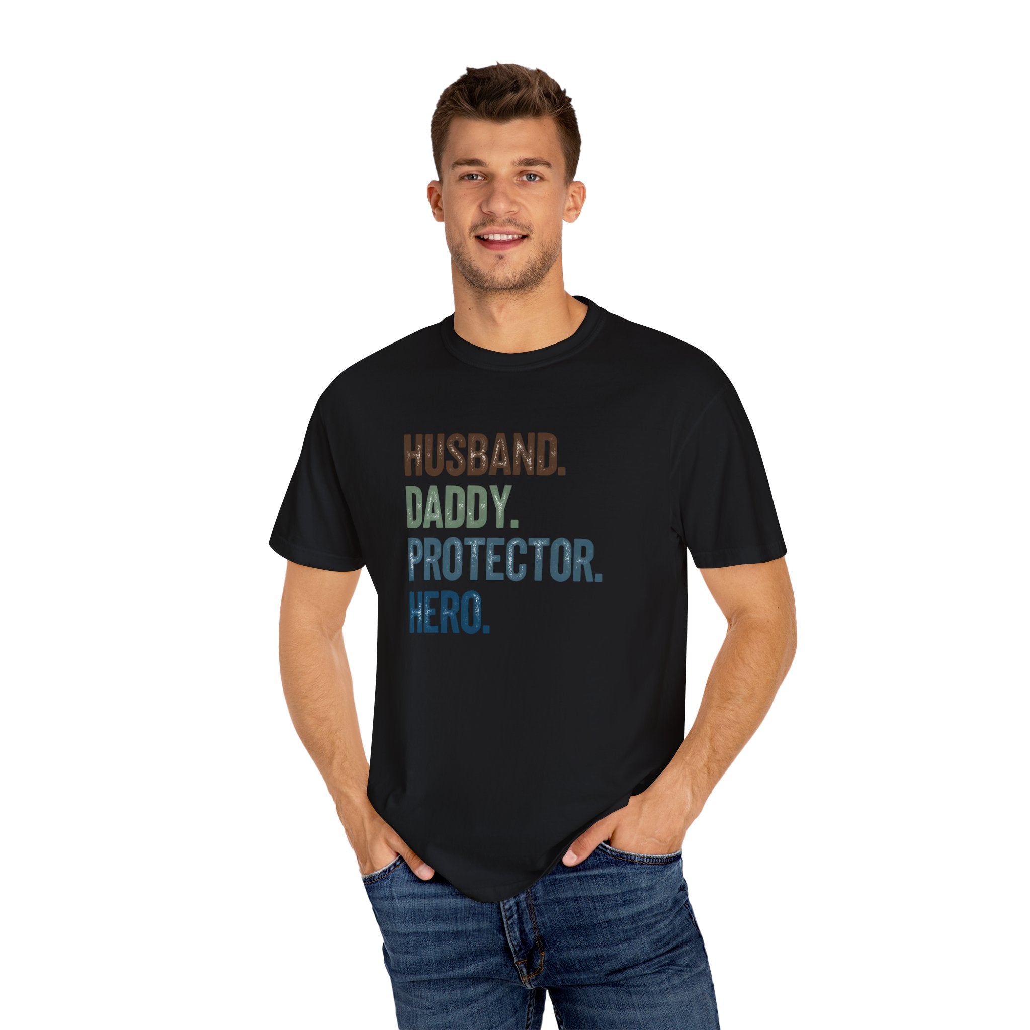 Hero Dad T-shirt, Unisex Garment-Dyed Tee for Fathers, Perfect Father's Day Gift, Casual Wear, Family Celebration