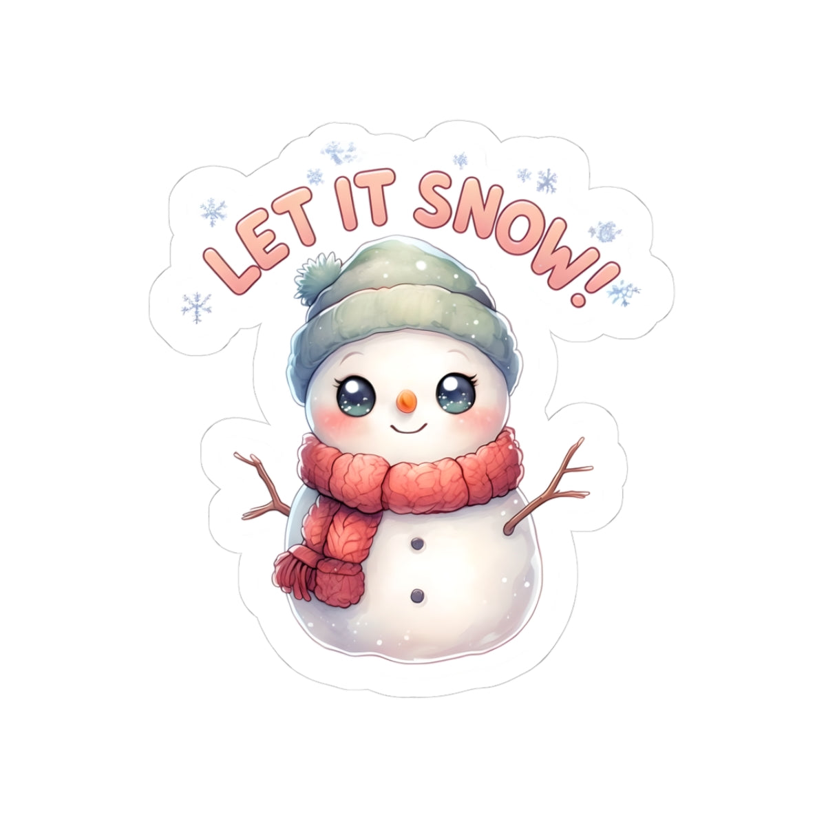 Cute Winter Snowman Stickers | Let It Snow! | Holiday Decor, Winter Accessories, Laptop Stickers, Scrapbooking, Gift Labels