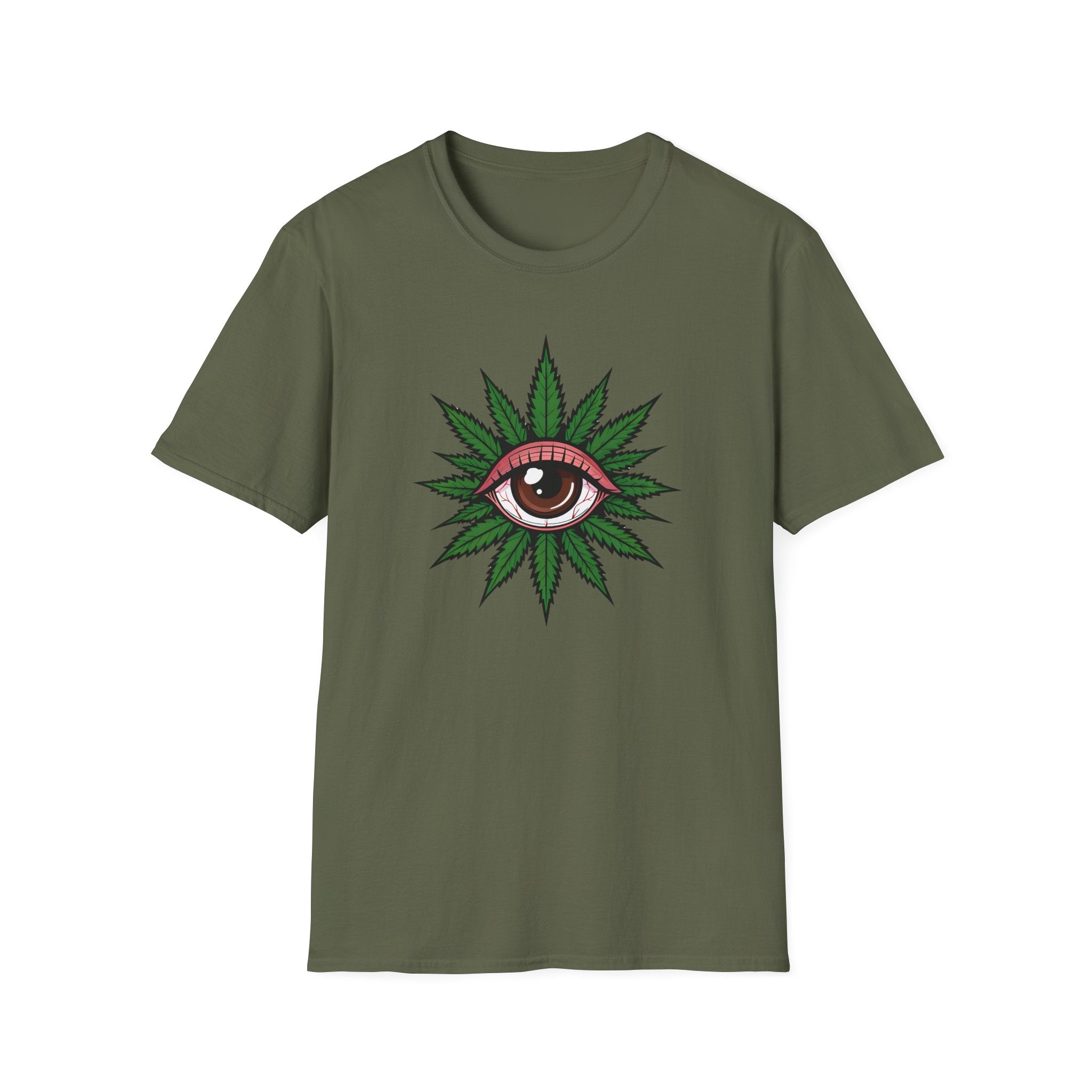 Mystical Eye Graphic T-Shirt, Cannabis Themed Shirt, Boho Tee, Unisex T-Shirt, Chill Fashion, Gift for Her/Him/Teen
