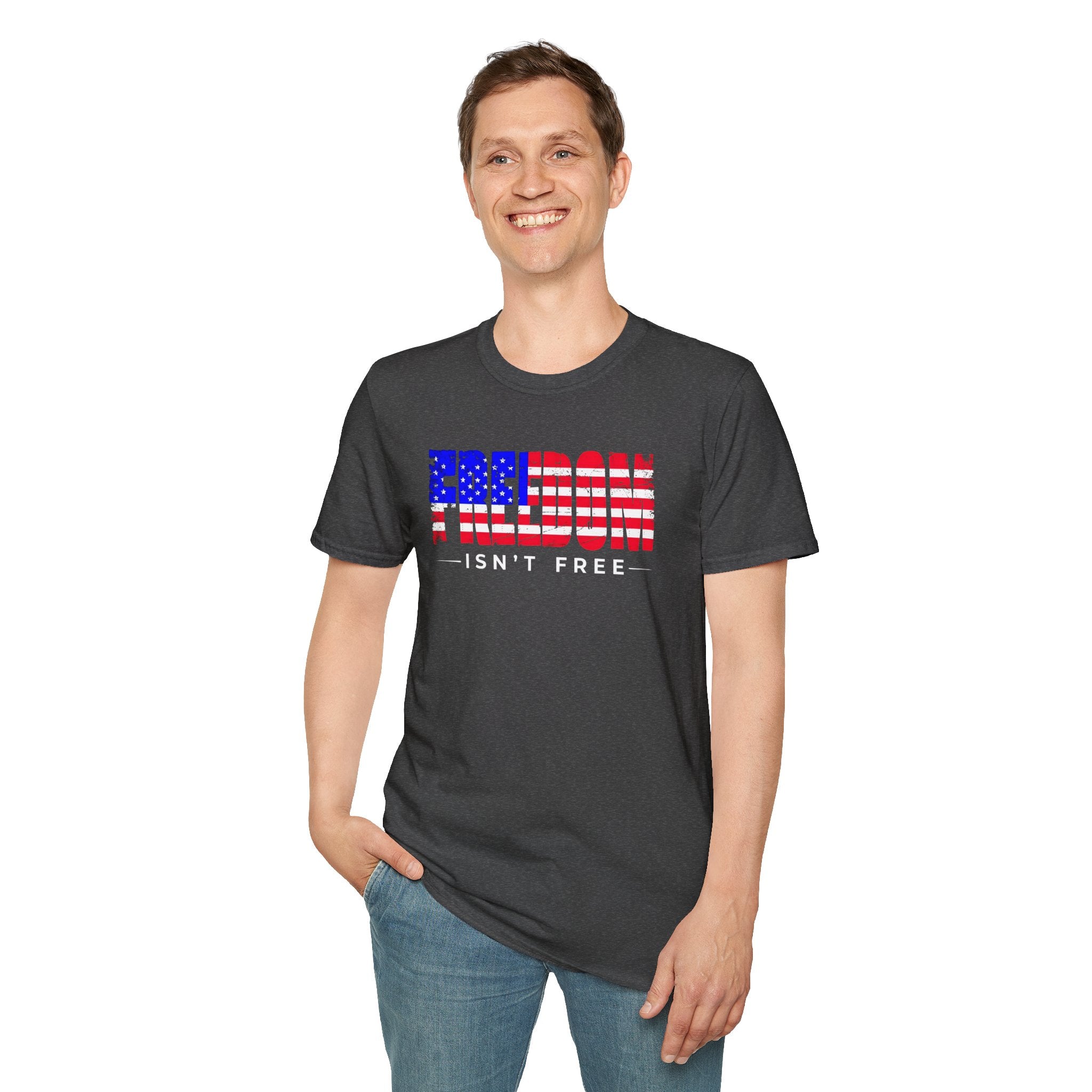 Patriotic Freedom T-Shirt - Unisex Softstyle Tee, Independence Day, Memorial Day, Veteran's Day, Everyday Wear, Gift Idea