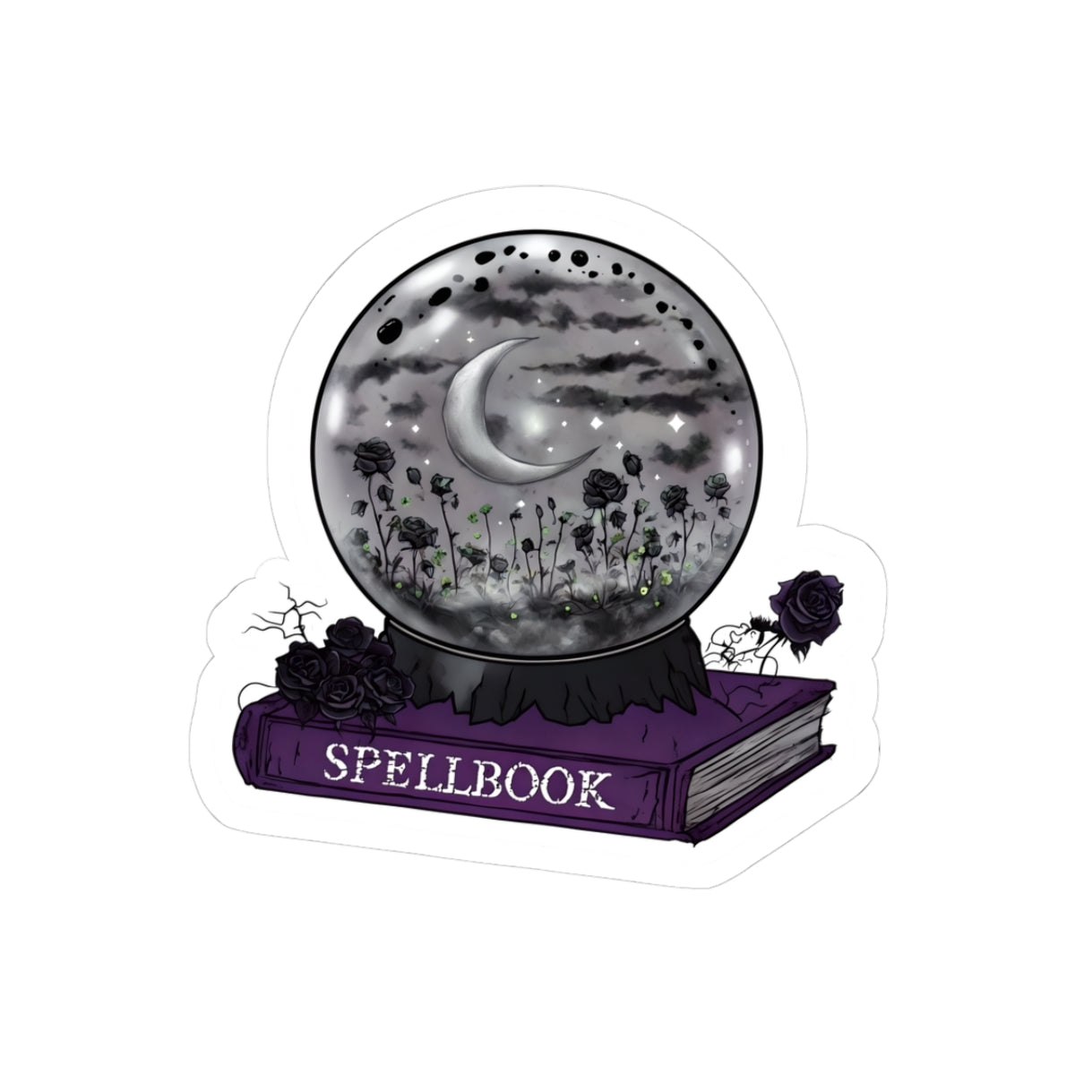 Mystical Spellbook Kiss-Cut Stickers - Gothic Aesthetic Decor for Journals and Laptops
