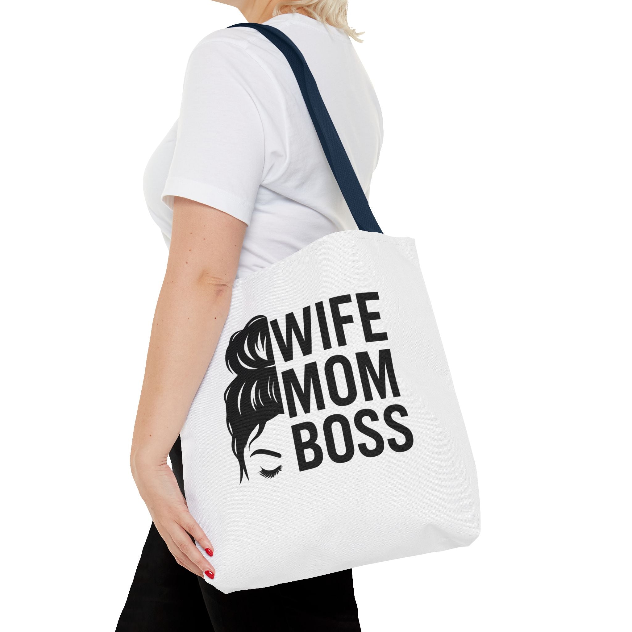 Wife Mom Boss Tote Bag - Chic, Durable Tote for Moms, Stylish Carry-All, Gift for Mother's Day, Work, and Everyday Use