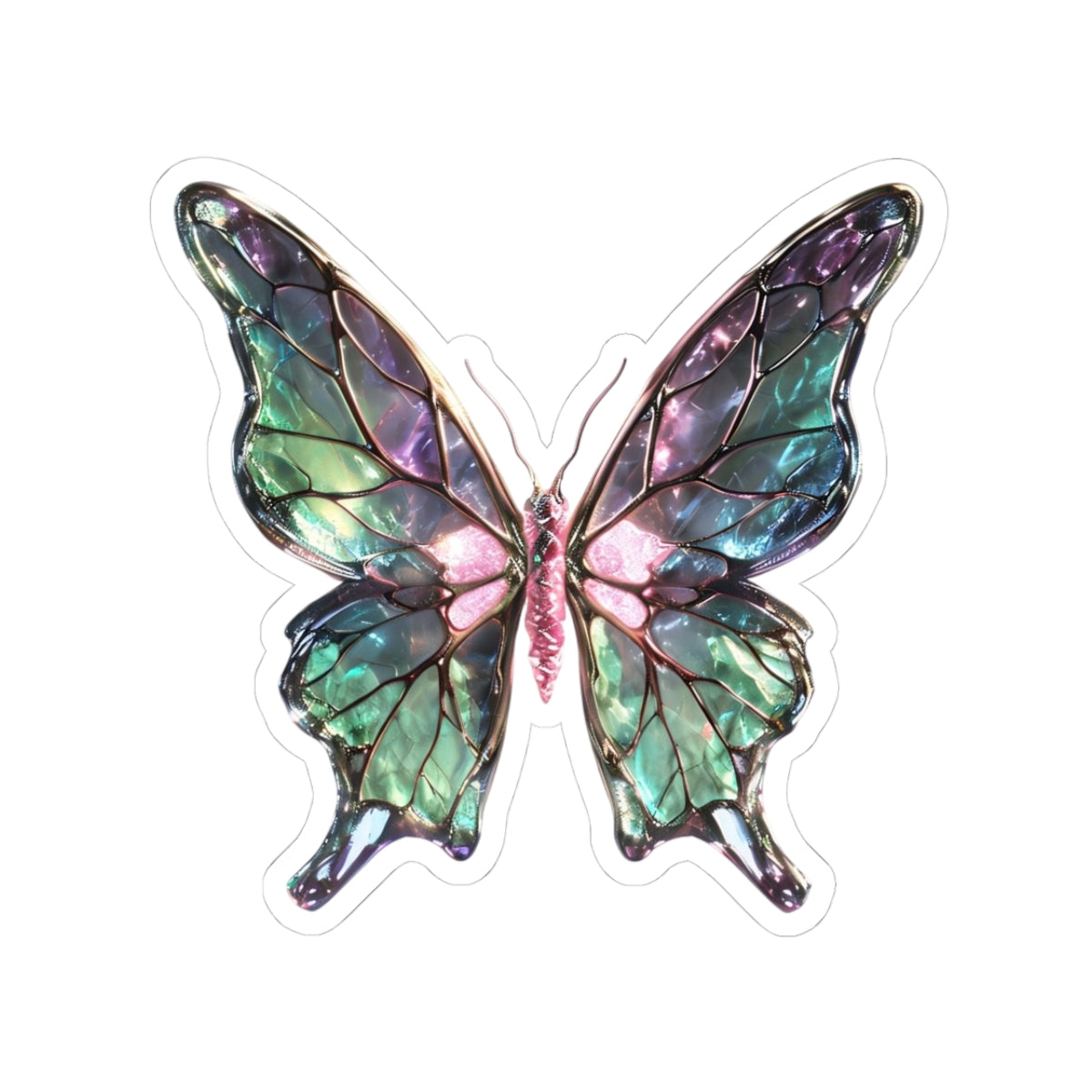 Iridescent Butterfly Kiss-Cut Stickers - Whimsical Adhesive Décor for Laptop & Journal