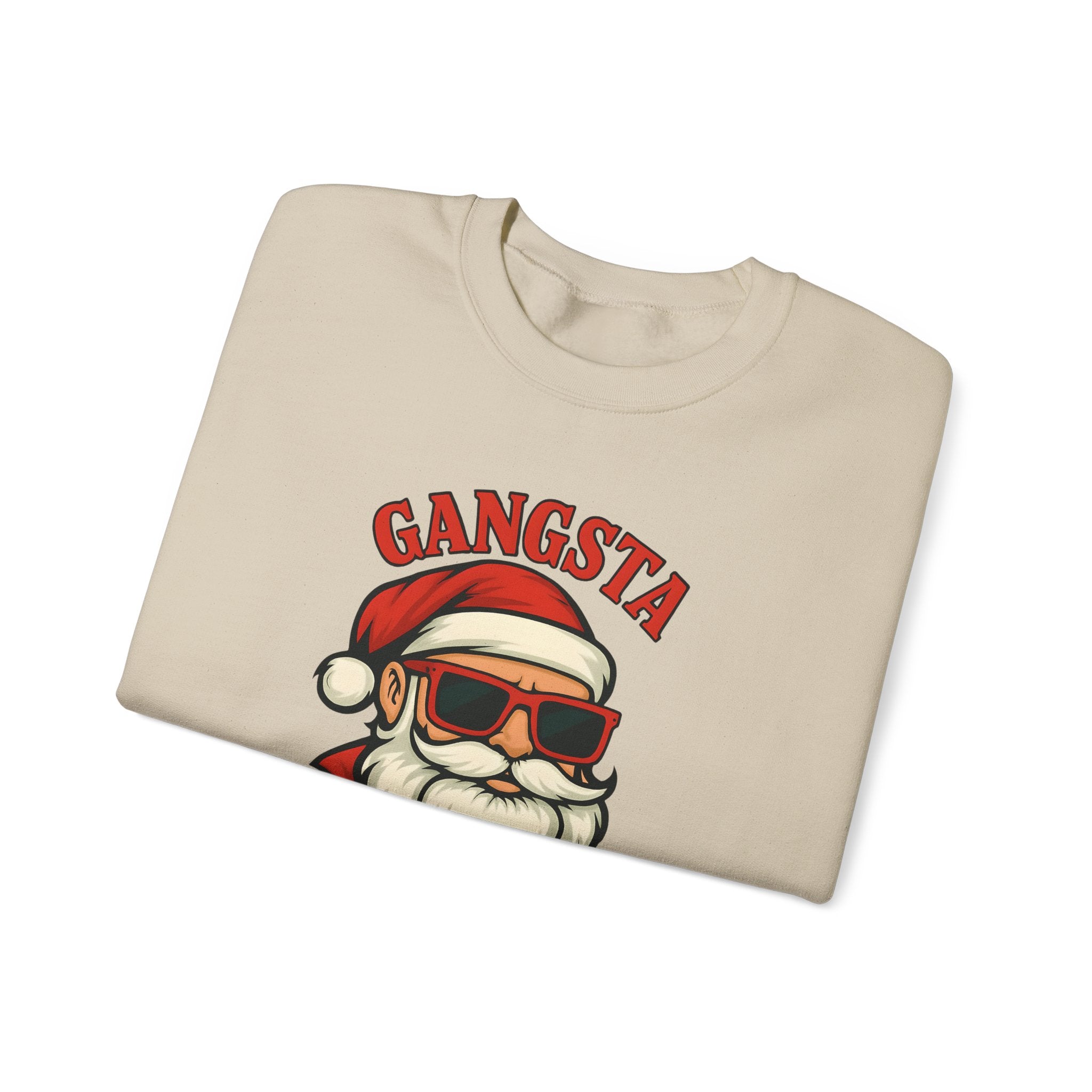 Gangsta Wrapper Crewneck Sweatshirt – Funny Christmas Apparel for Holiday Cheer