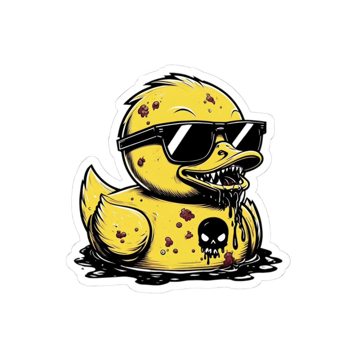 Cool Skull Duck Kiss-Cut Stickers - Edgy Decor for Laptops & Water Bottles