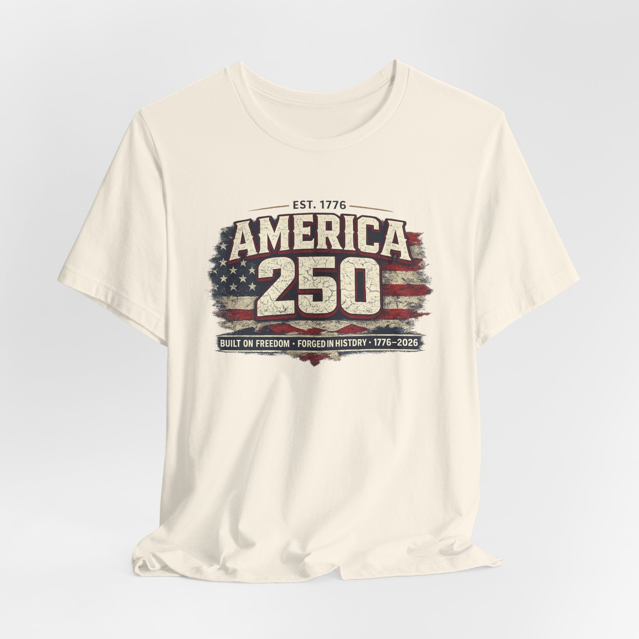 America 250 T-Shirt — Vintage Flag Patriotic 1776-2026 Anniversary Tee