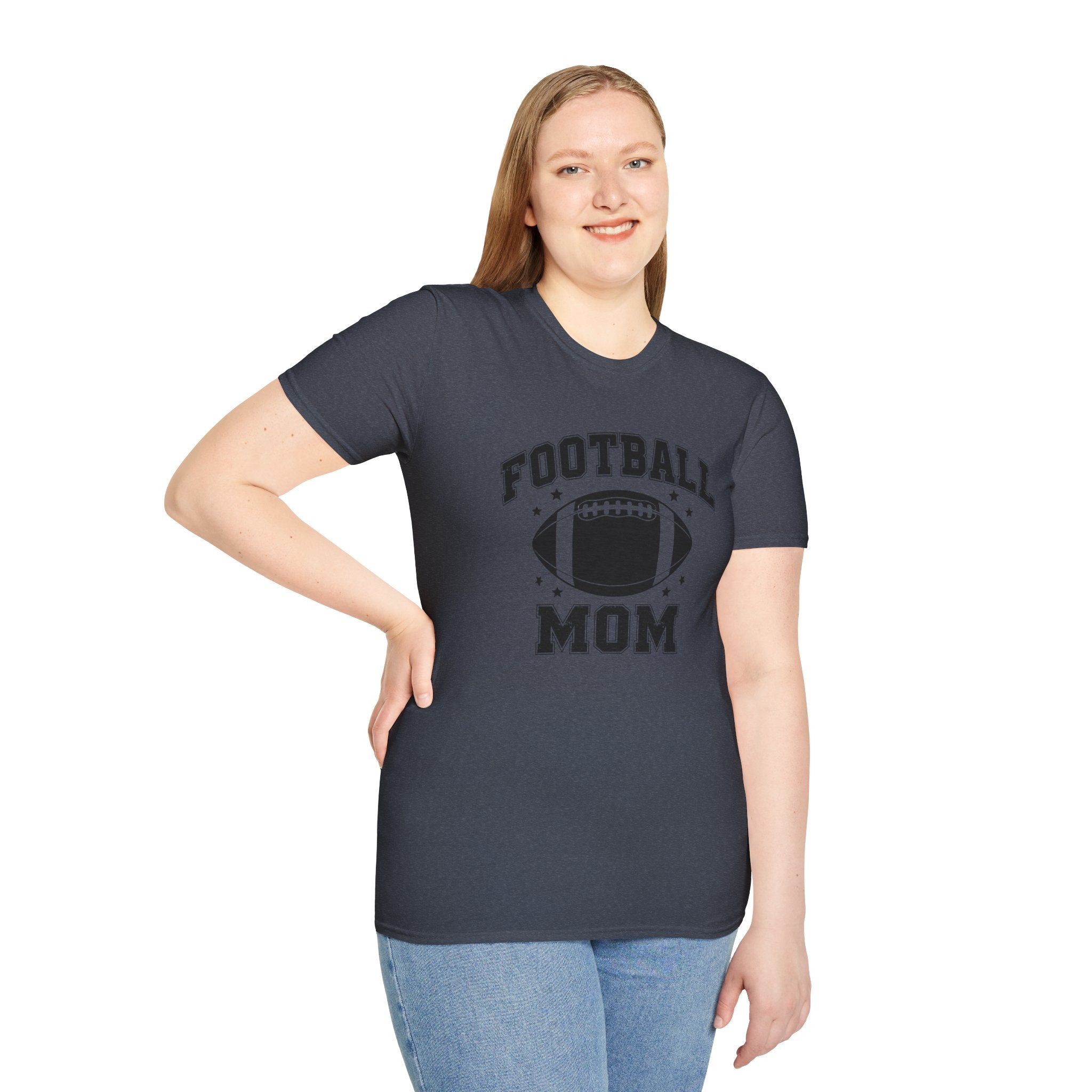 Football Mom Unisex Softstyle T-Shirt, Perfect Gift for Sports Moms, Game Day Tee, Team Spirit Shirt, Gift for Football Lovers