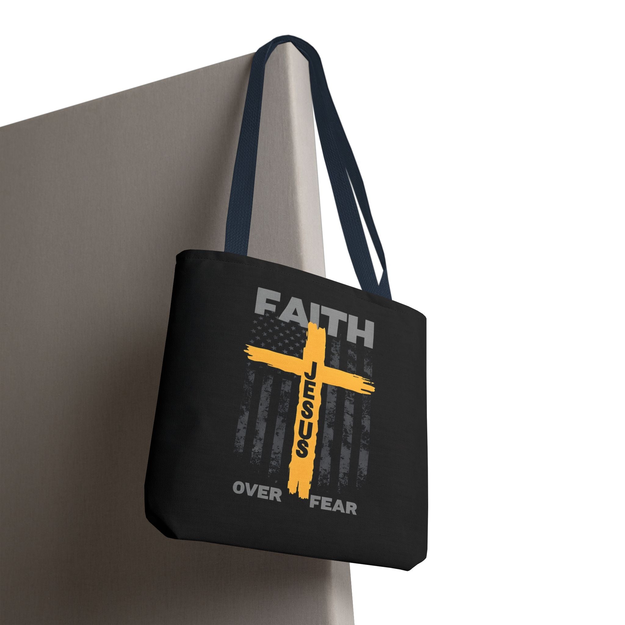 Faith Over Fear Tote Bag, Inspirational Bag, Bible Quote Tote, Christian Gift, Church Accessory, Motivational Bag