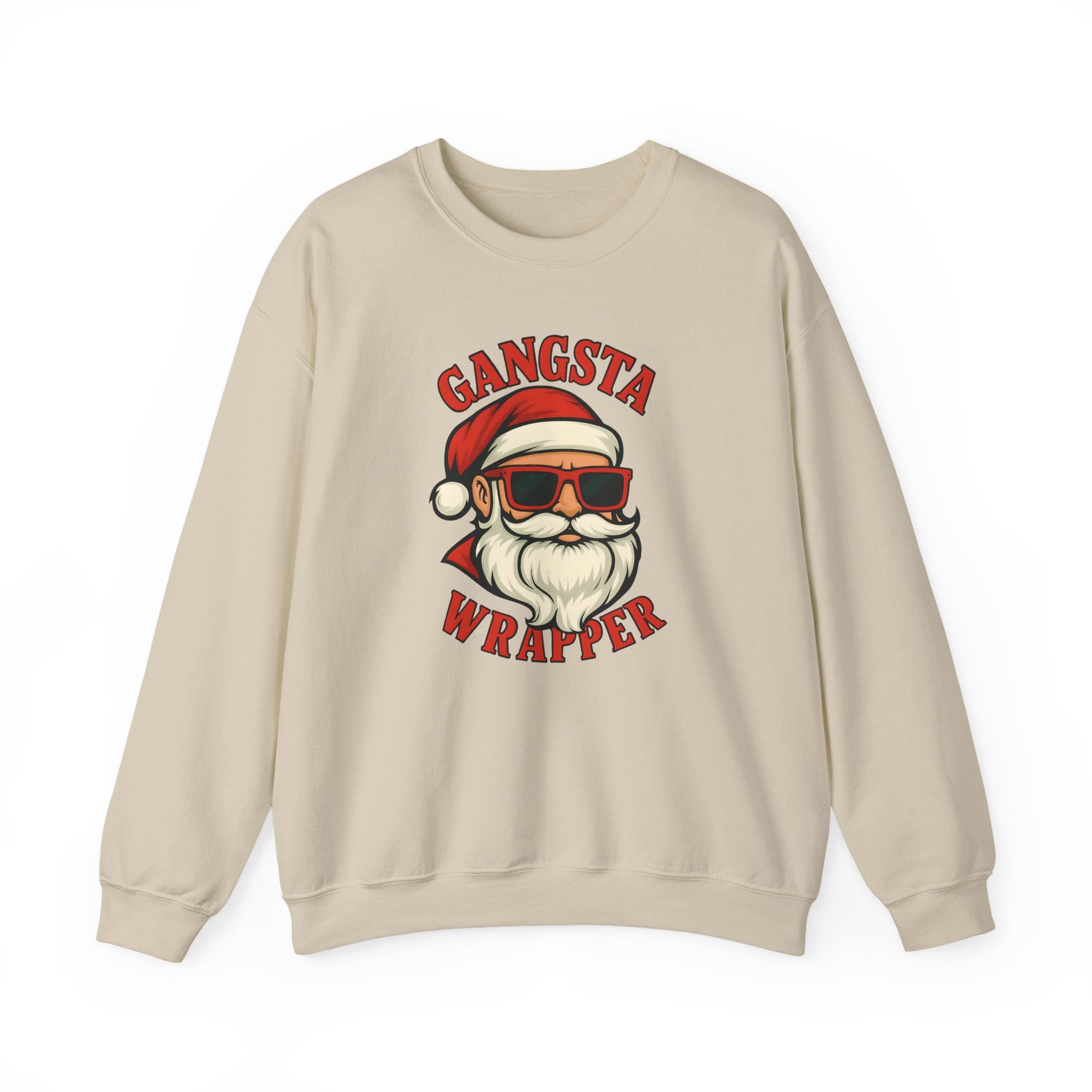 Gangsta Wrapper Crewneck Sweatshirt – Funny Christmas Apparel for Holiday Cheer