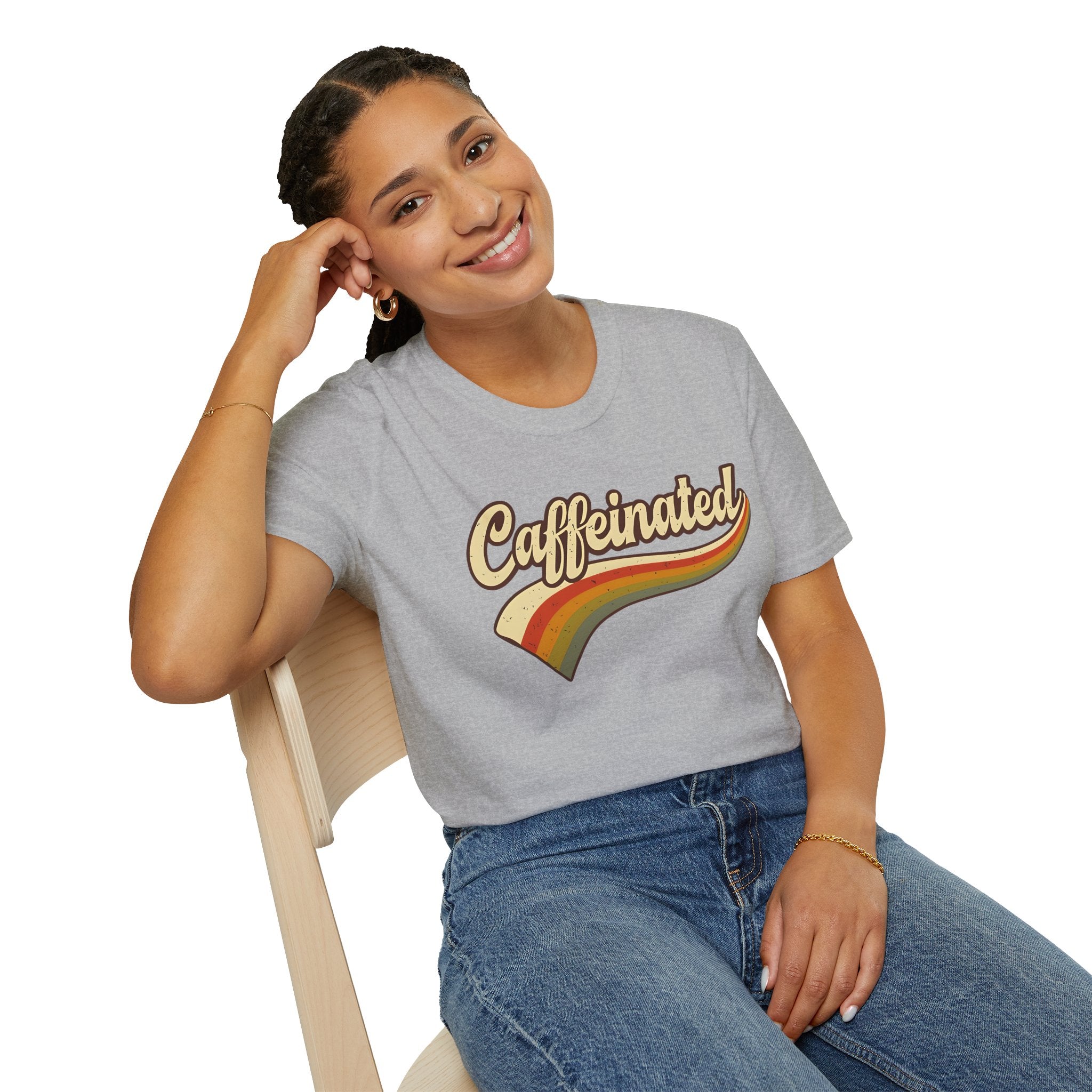 Caffeinated Retro Unisex Softstyle T-Shirt