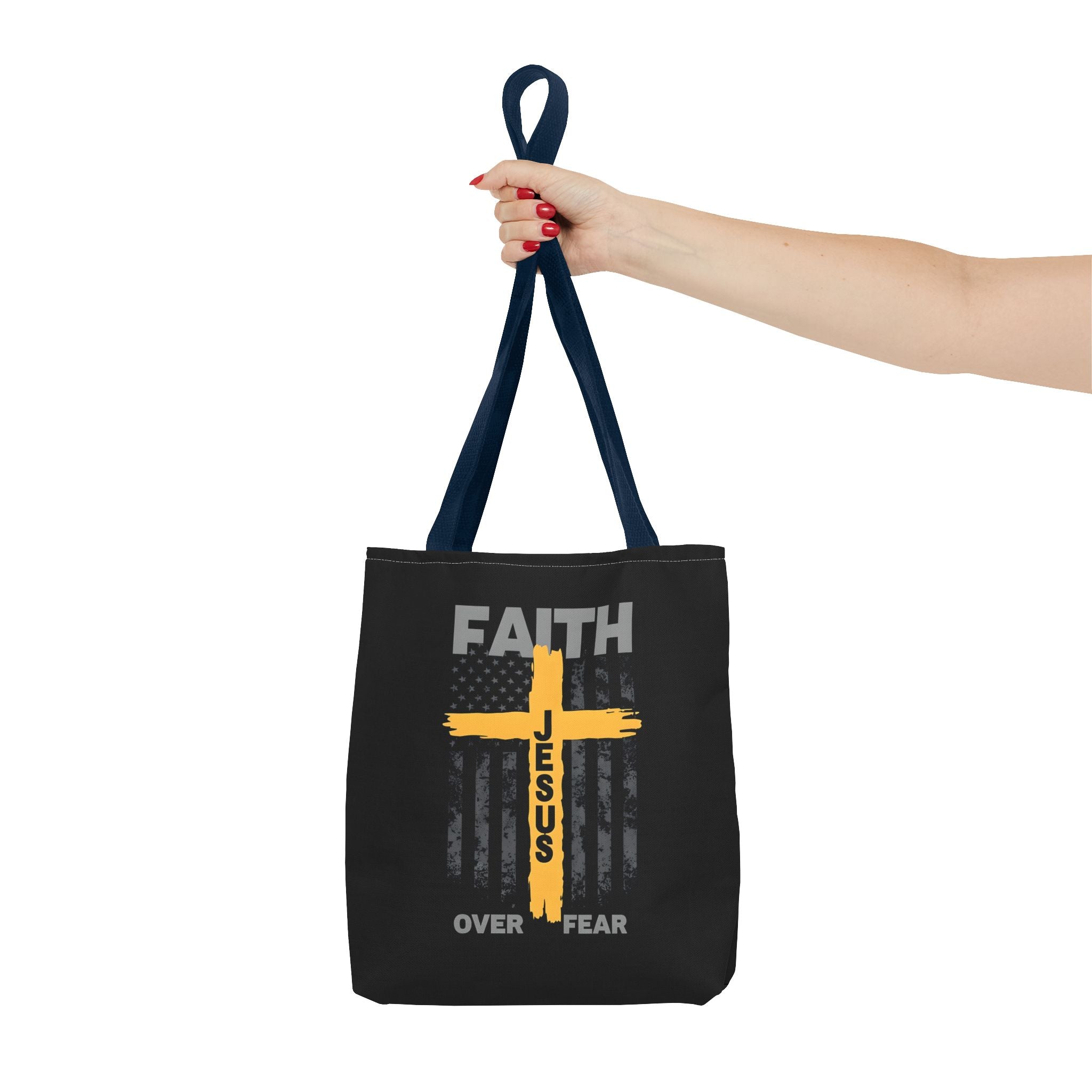 Faith Over Fear Tote Bag, Inspirational Bag, Bible Quote Tote, Christian Gift, Church Accessory, Motivational Bag