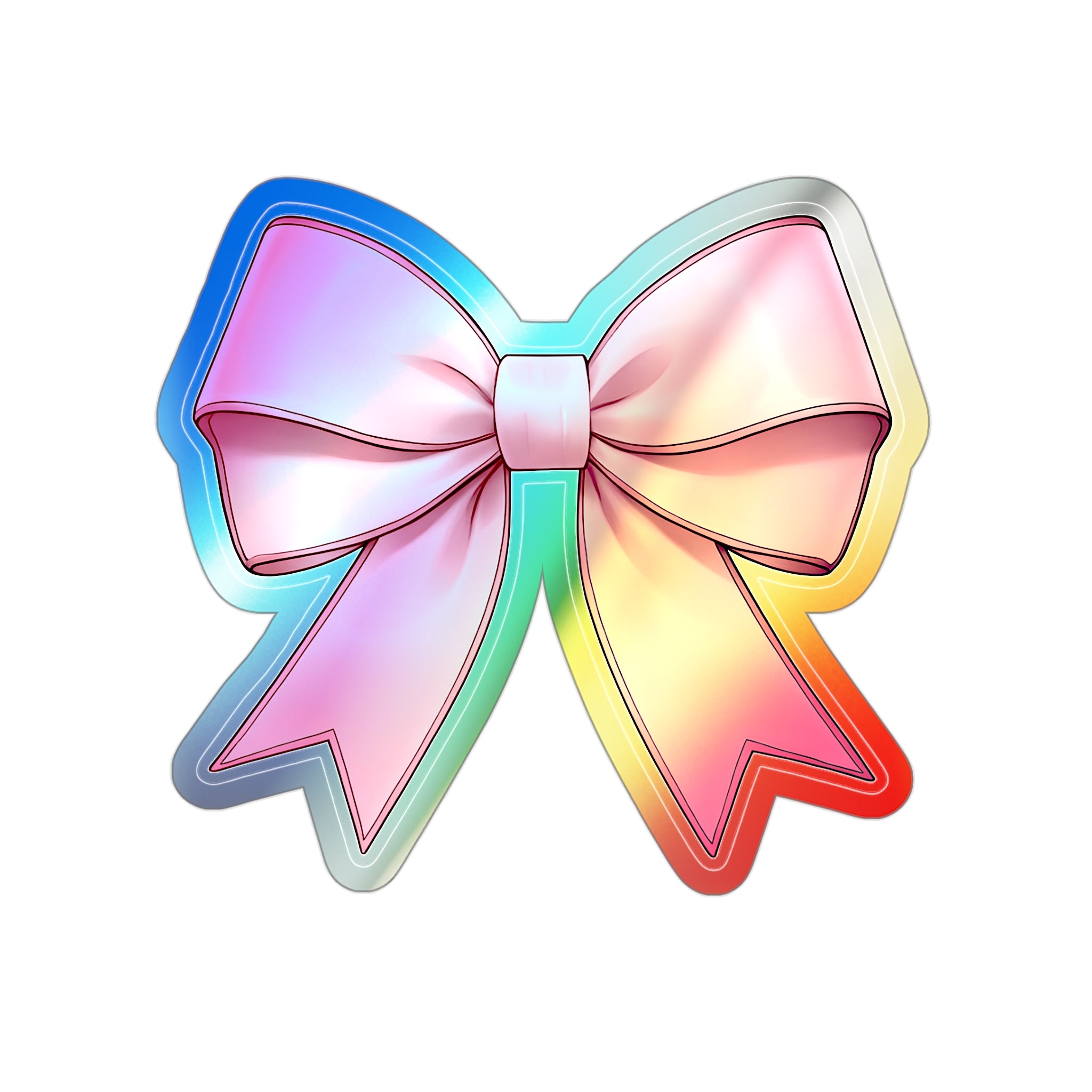 Holographic Bow Die-Cut Stickers - Colorful, Stylish Decals for Personalization and Gifts