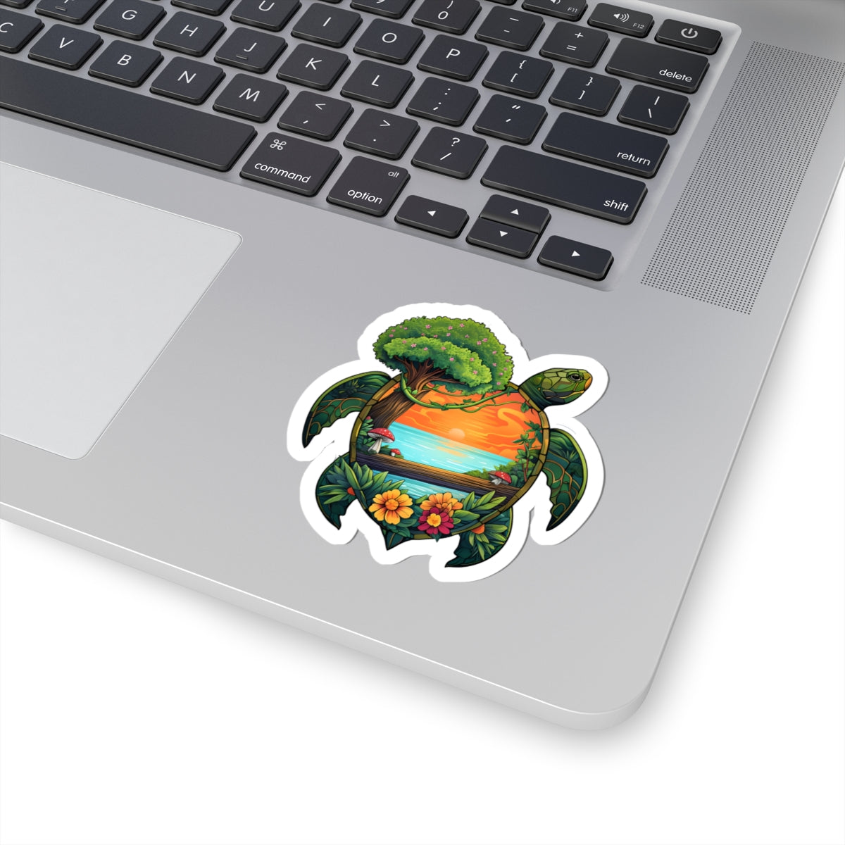 Vibrant Turtle Nature Kiss-Cut Stickers, Ocean Decor, Laptop Stickers, Eco-Friendly Gifts, Summer Vibes, Beach Lover Stickers