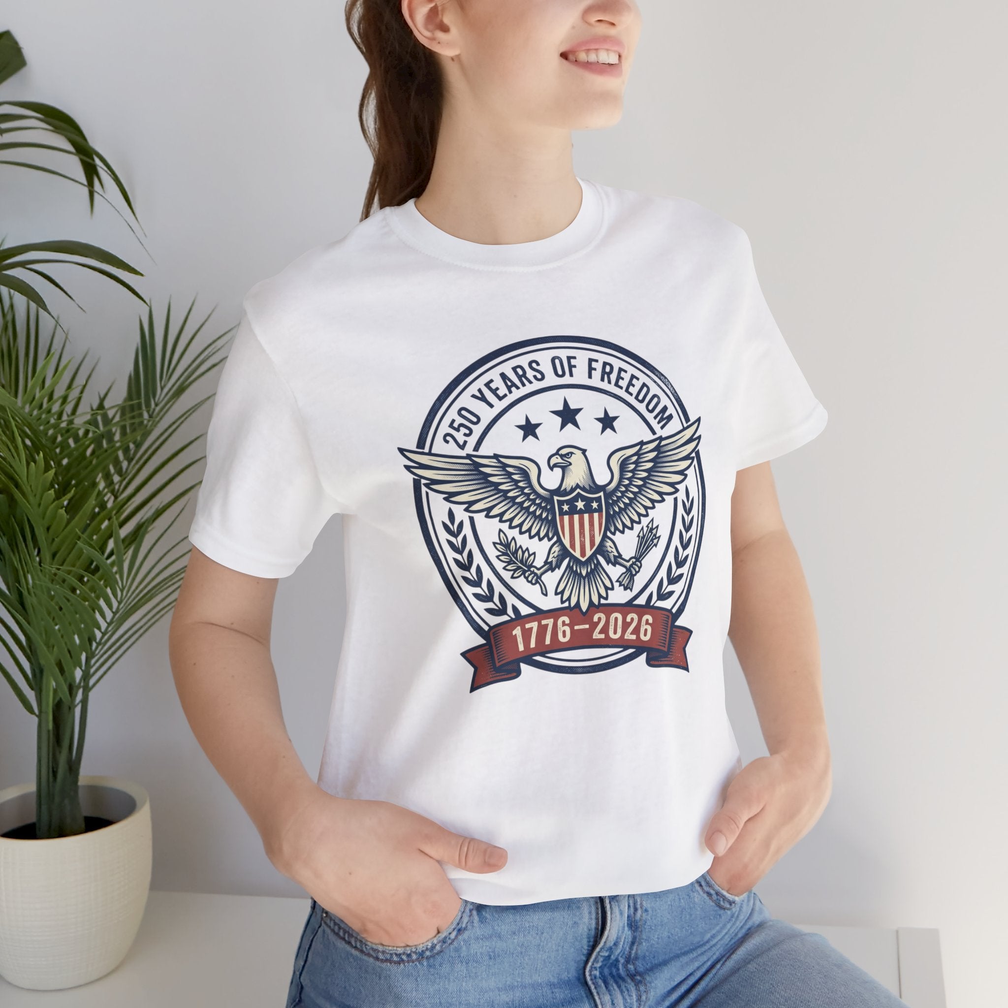 1776–2026 Eagle Crest T-Shirt | Retro Americana 4th of July, Stars & Stripes