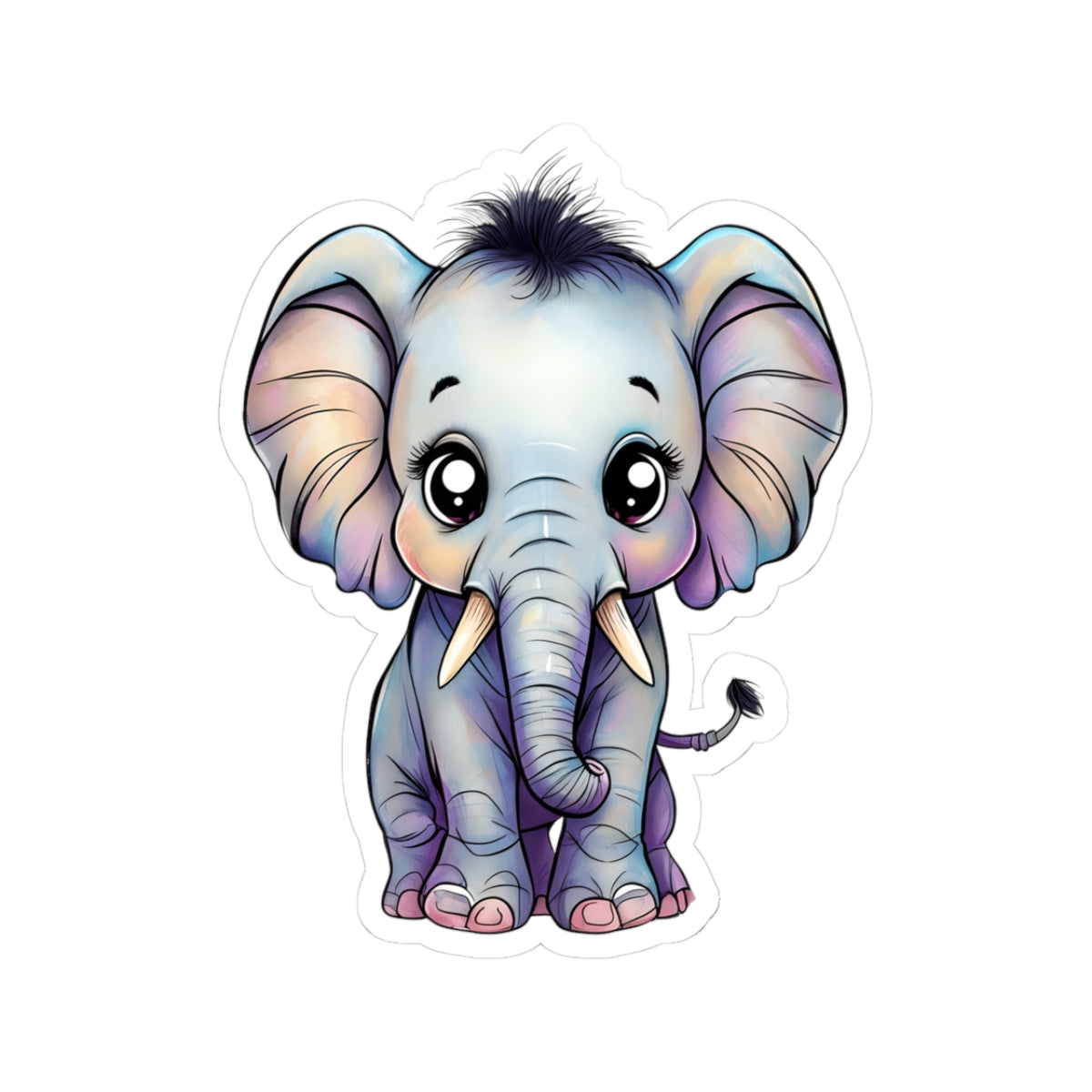 Cute Elephant Kiss-Cut Stickers | Adorable Vinyl Decals for Kids & Animal Lovers