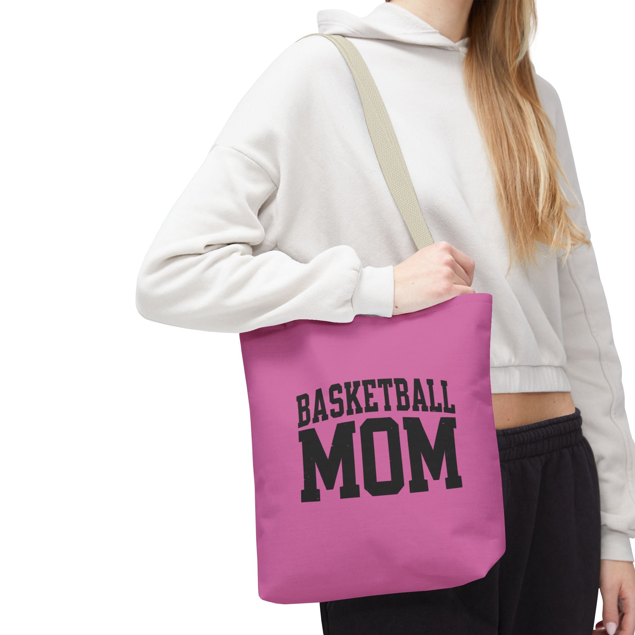 Basketball Mom Tote Bag - Stylish Pink Bag for Sports Enthusiasts
