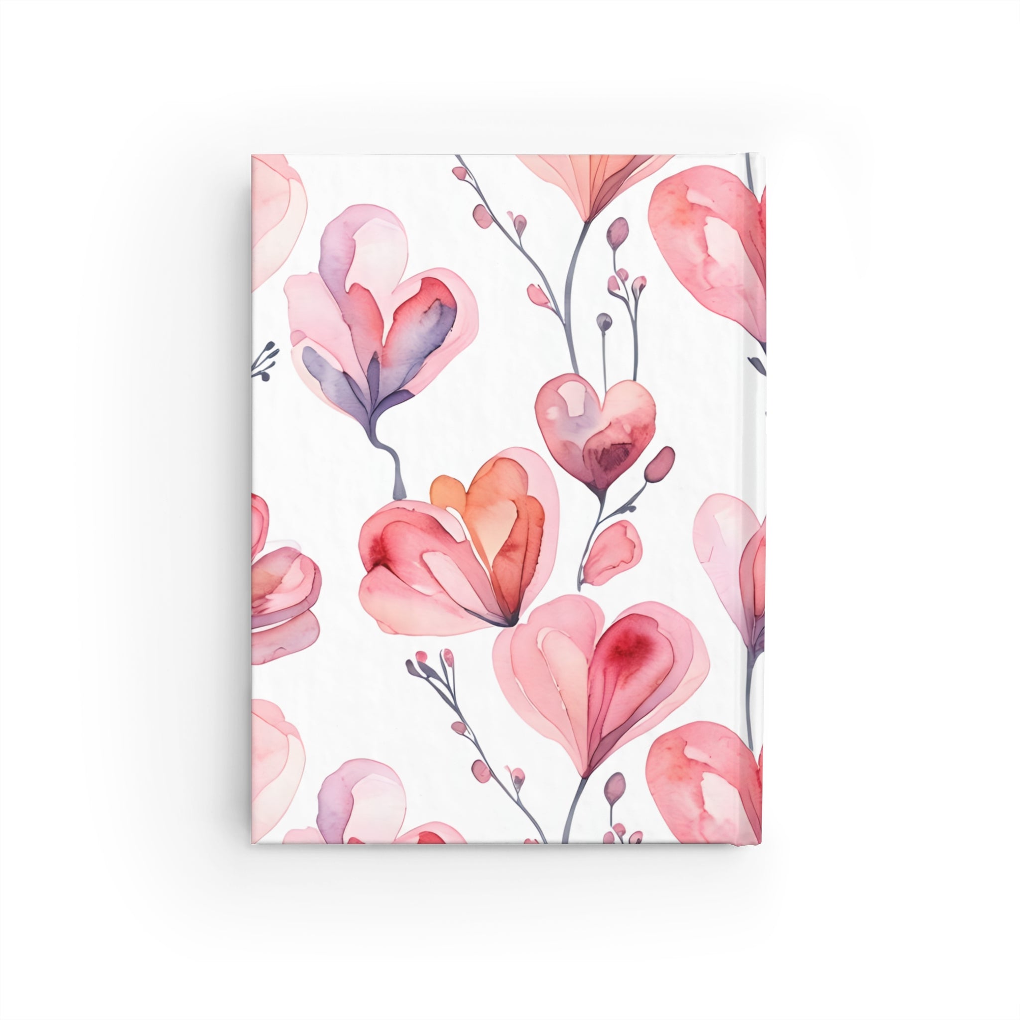 Heart Watercolor Journal — Pink Floral Notebook for Notes, Gratitude & Gifts