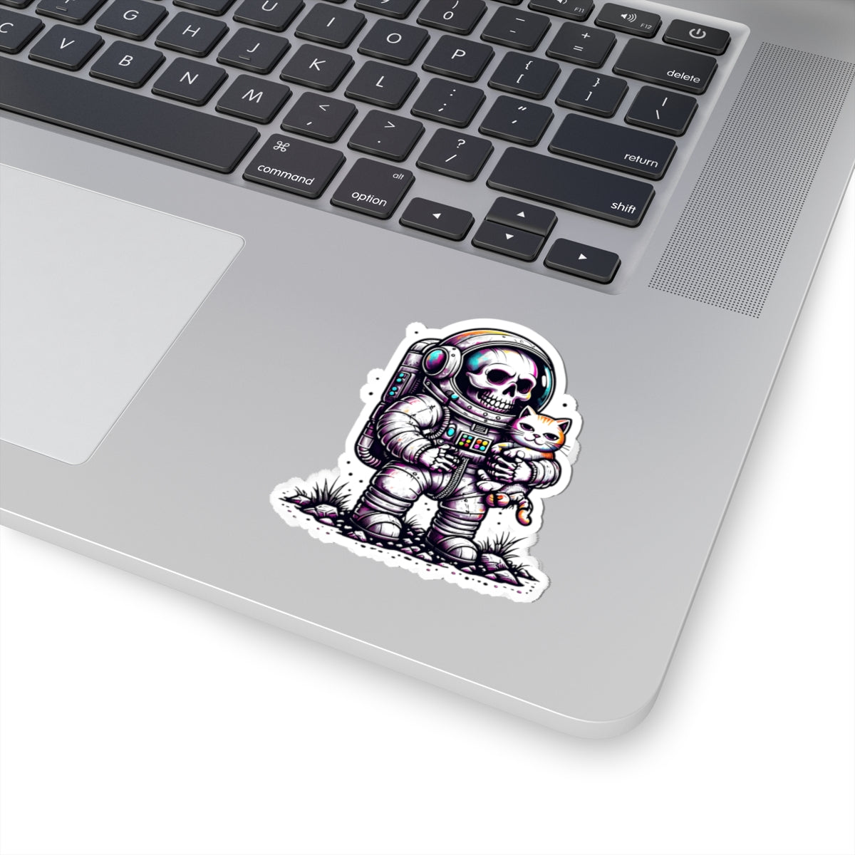 Whimsical Astronaut and Cat Kiss-Cut Stickers - Fun Space Adventure Decor