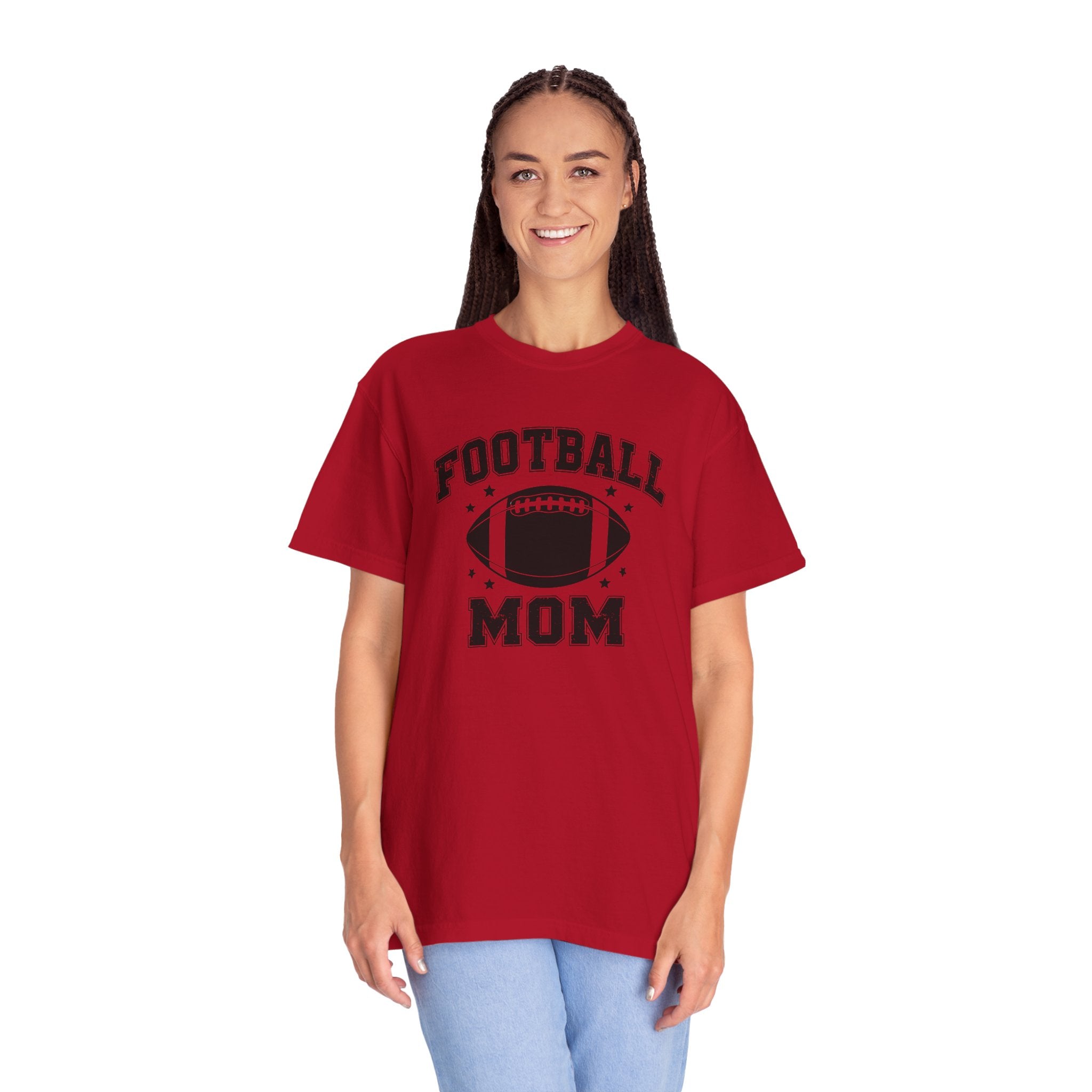 Football Mom T-Shirt, Unisex Garment-Dyed Tee for Game Day, Sports Mom Gift, Team Spirit Shirt, Casual Comfort Wear