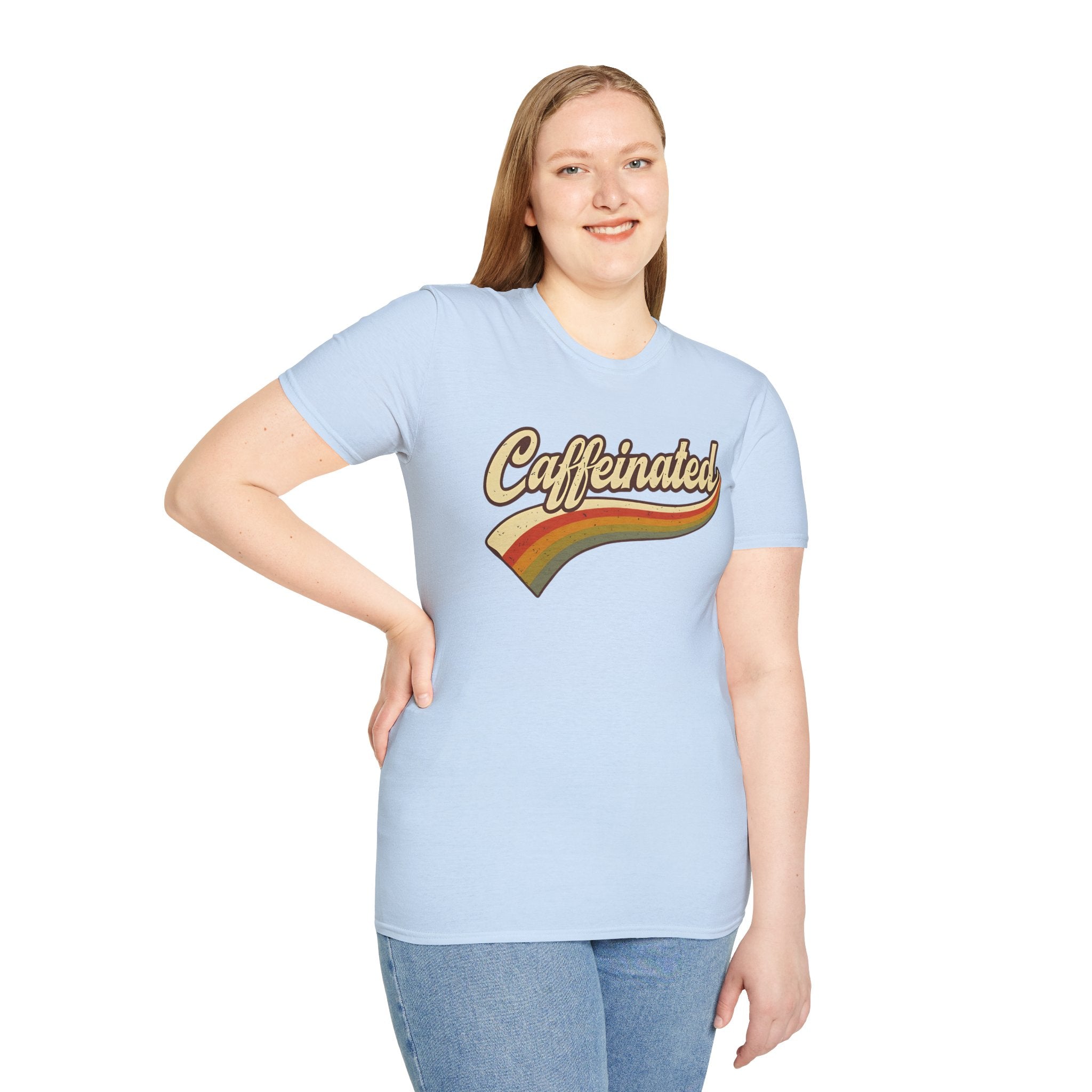 Caffeinated Retro Unisex Softstyle T-Shirt