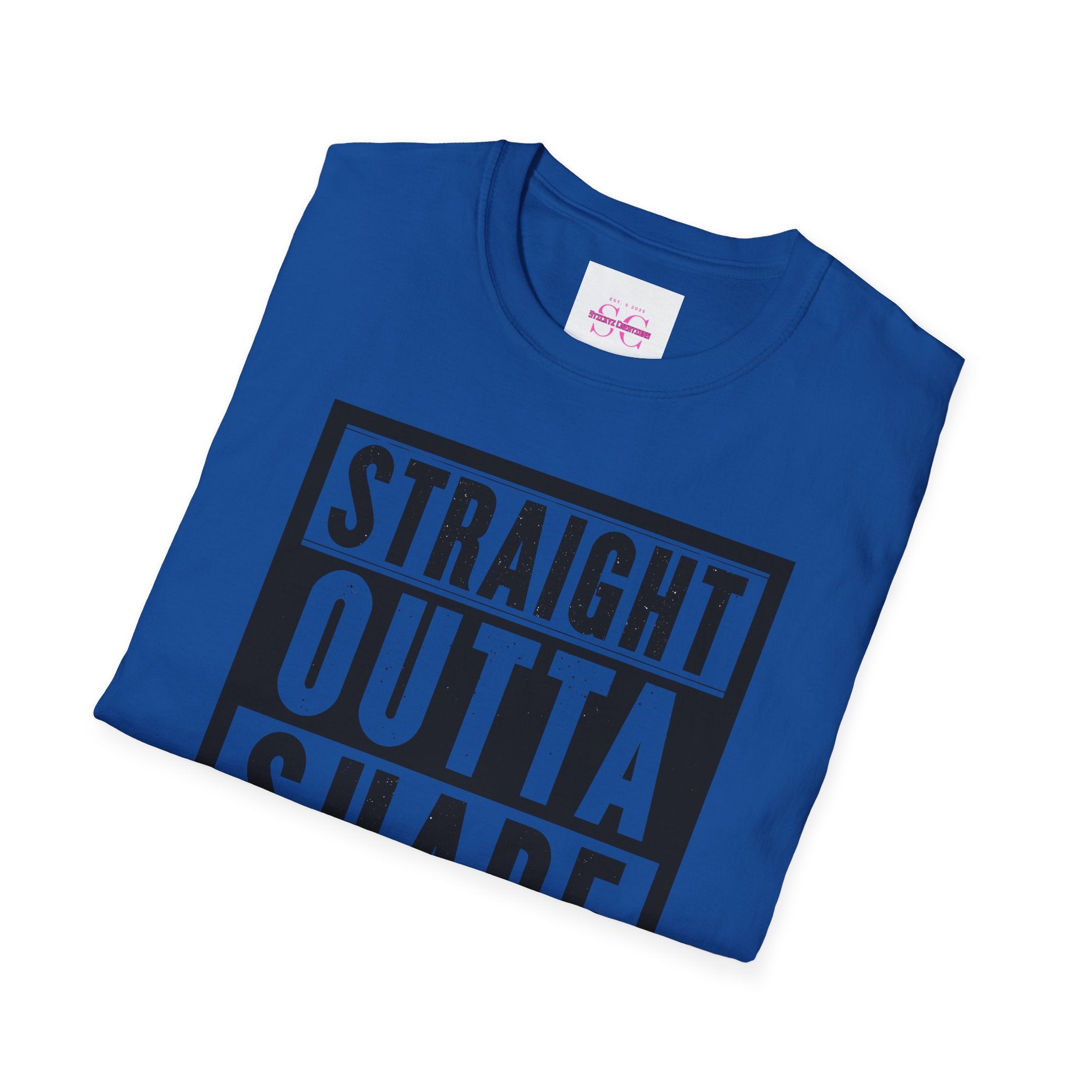 Straight Outta Shape Unisex Softstyle T-Shirt - Funny Workout Tee, Gift for Gym Lovers, Fitness Humor, Casual Wear, Everyday T-Shirt