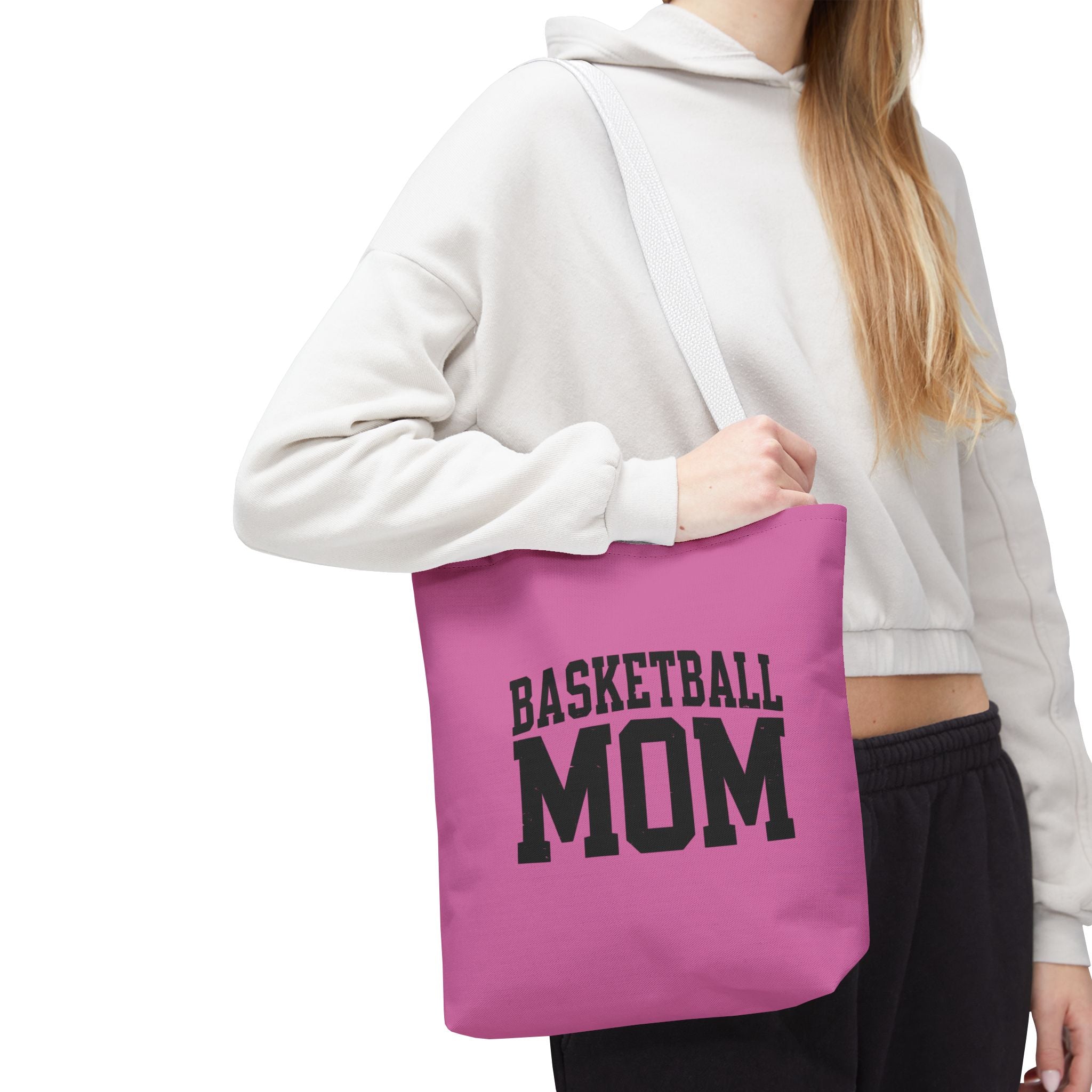 Basketball Mom Tote Bag - Stylish Pink Bag for Sports Enthusiasts