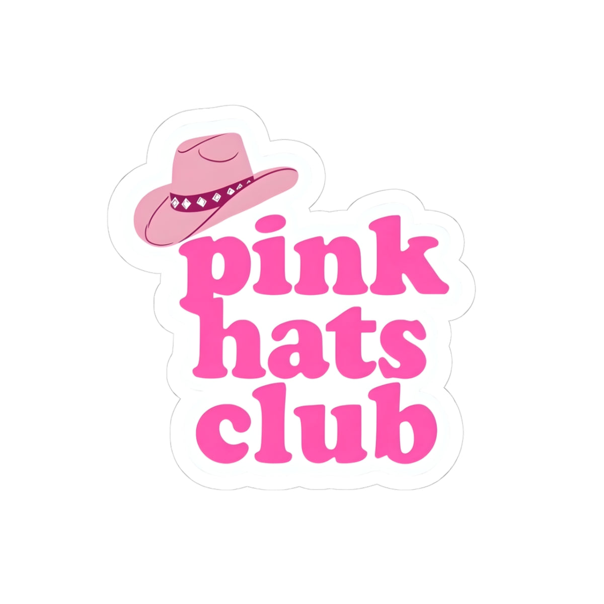 Pink Hats Club Kiss-Cut Stickers - Fun Accessories for Trendsetters
