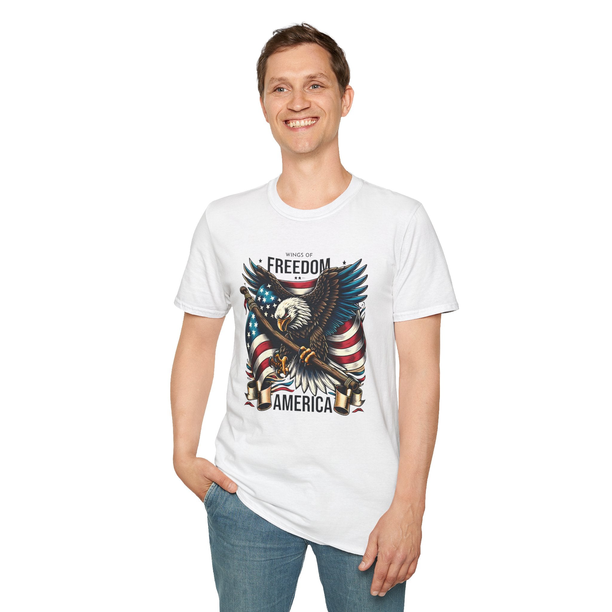 Freedom Eagle T-Shirt — American Flag USA Patriotic Tee (America)
