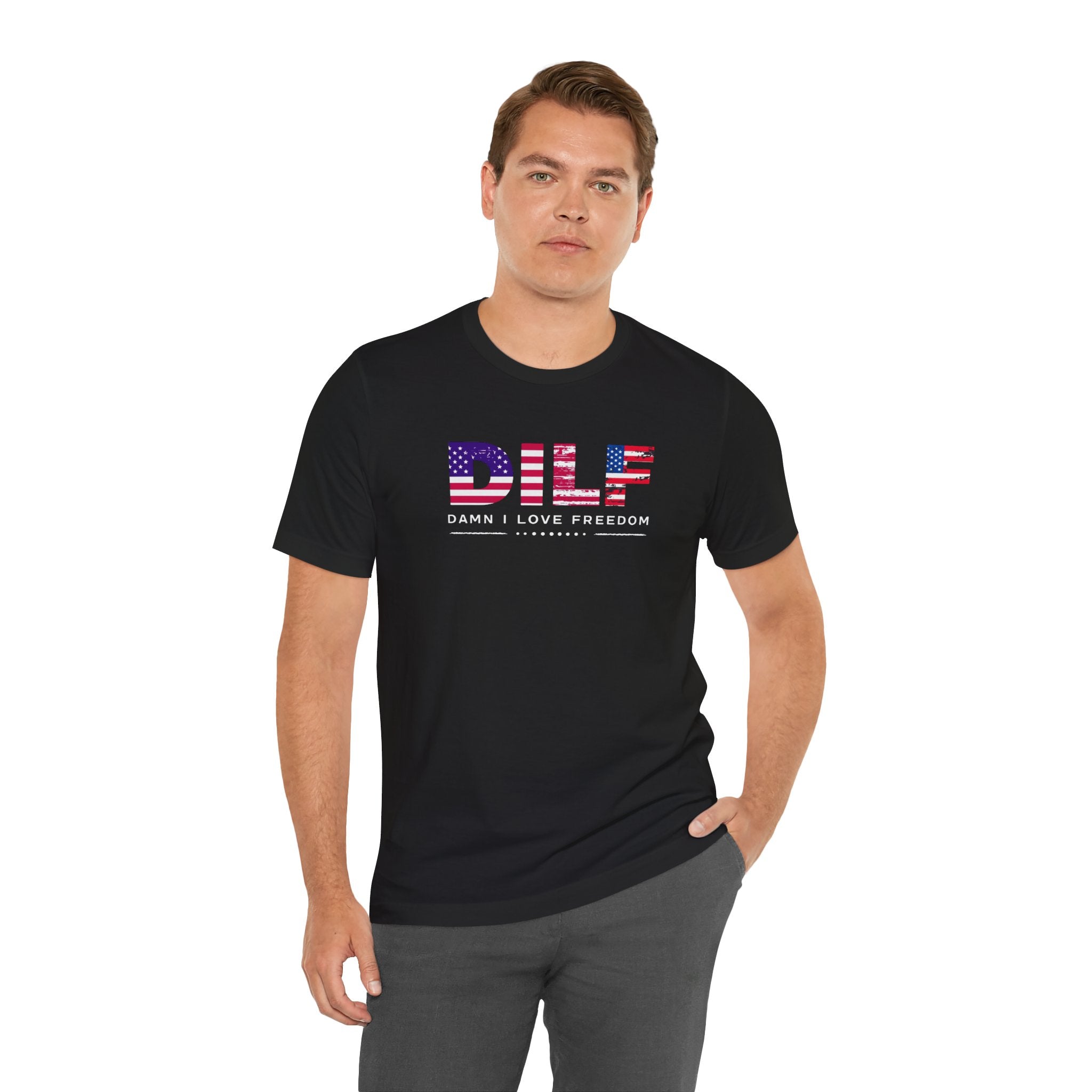 DILE American Flag Tee — “Damn I Love Freedom” Patriotic T-Shirt