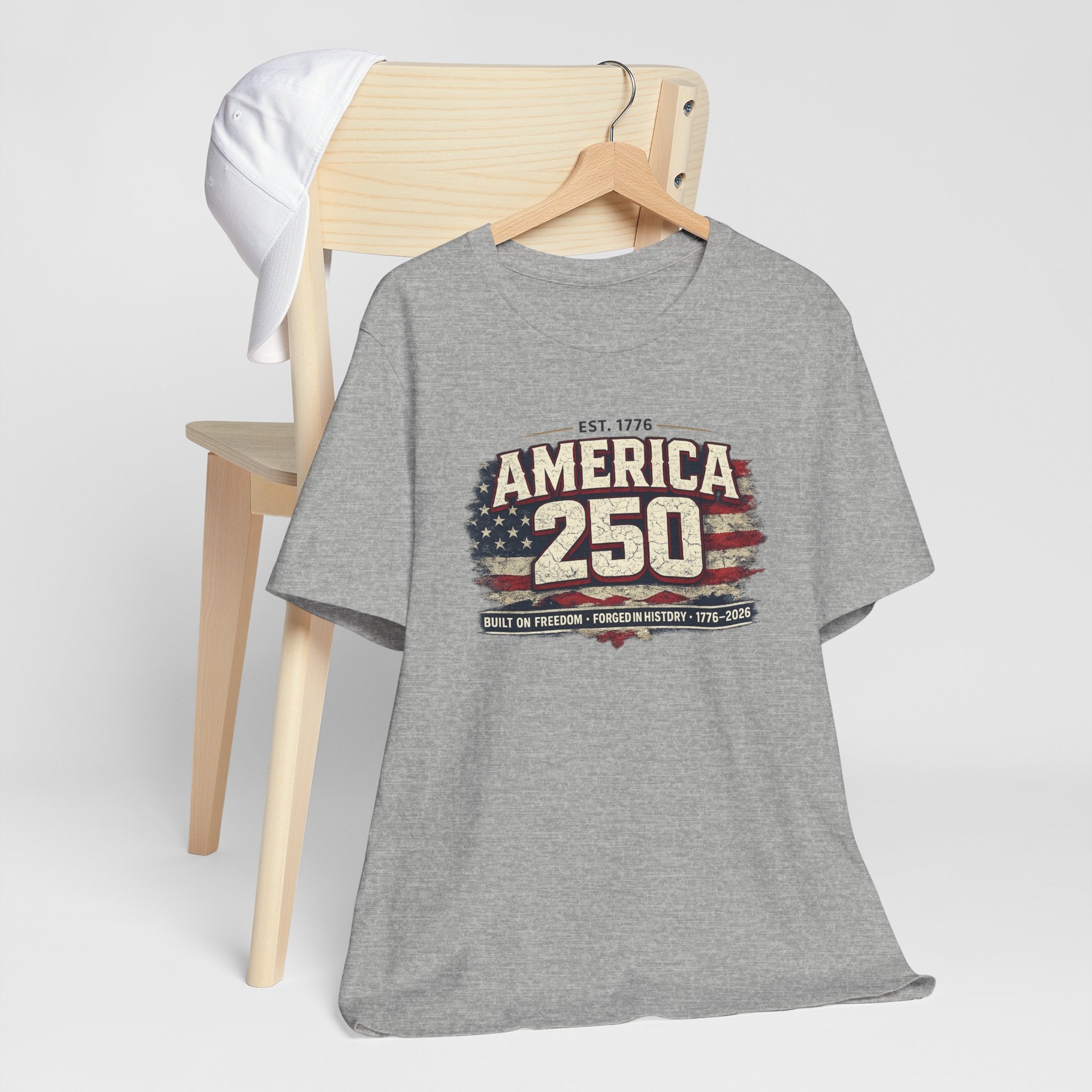 America 250 T-Shirt — Vintage Flag Patriotic 1776-2026 Anniversary Tee