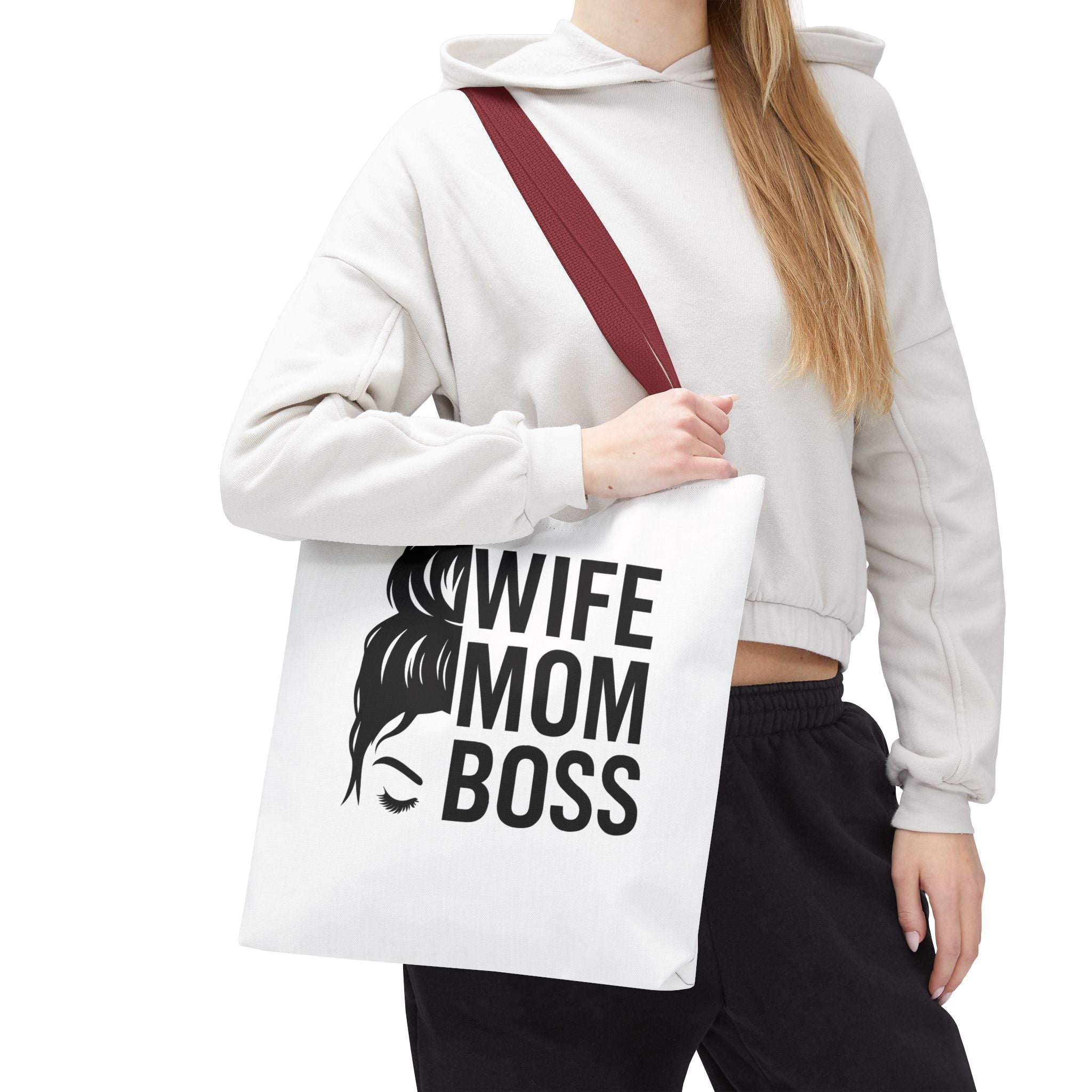 Wife Mom Boss Tote Bag - Chic, Durable Tote for Moms, Stylish Carry-All, Gift for Mother's Day, Work, and Everyday Use