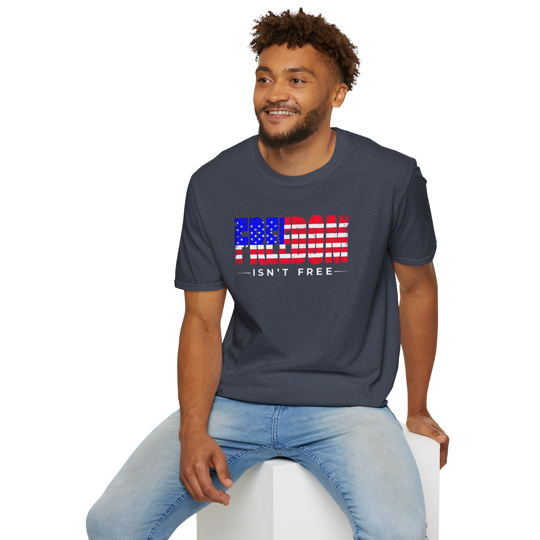 Patriotic Freedom T-Shirt - Unisex Softstyle Tee, Independence Day, Memorial Day, Veteran's Day, Everyday Wear, Gift Idea