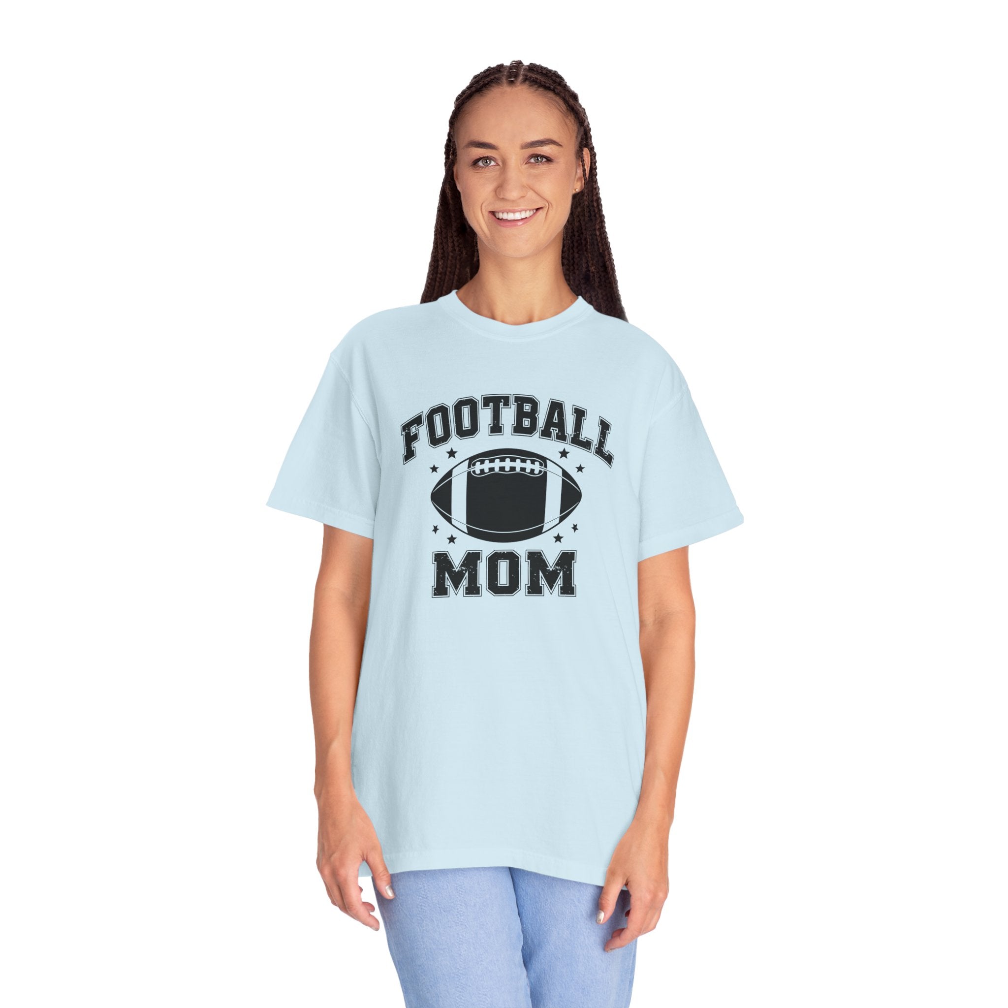 Football Mom T-Shirt, Unisex Garment-Dyed Tee for Game Day, Sports Mom Gift, Team Spirit Shirt, Casual Comfort Wear