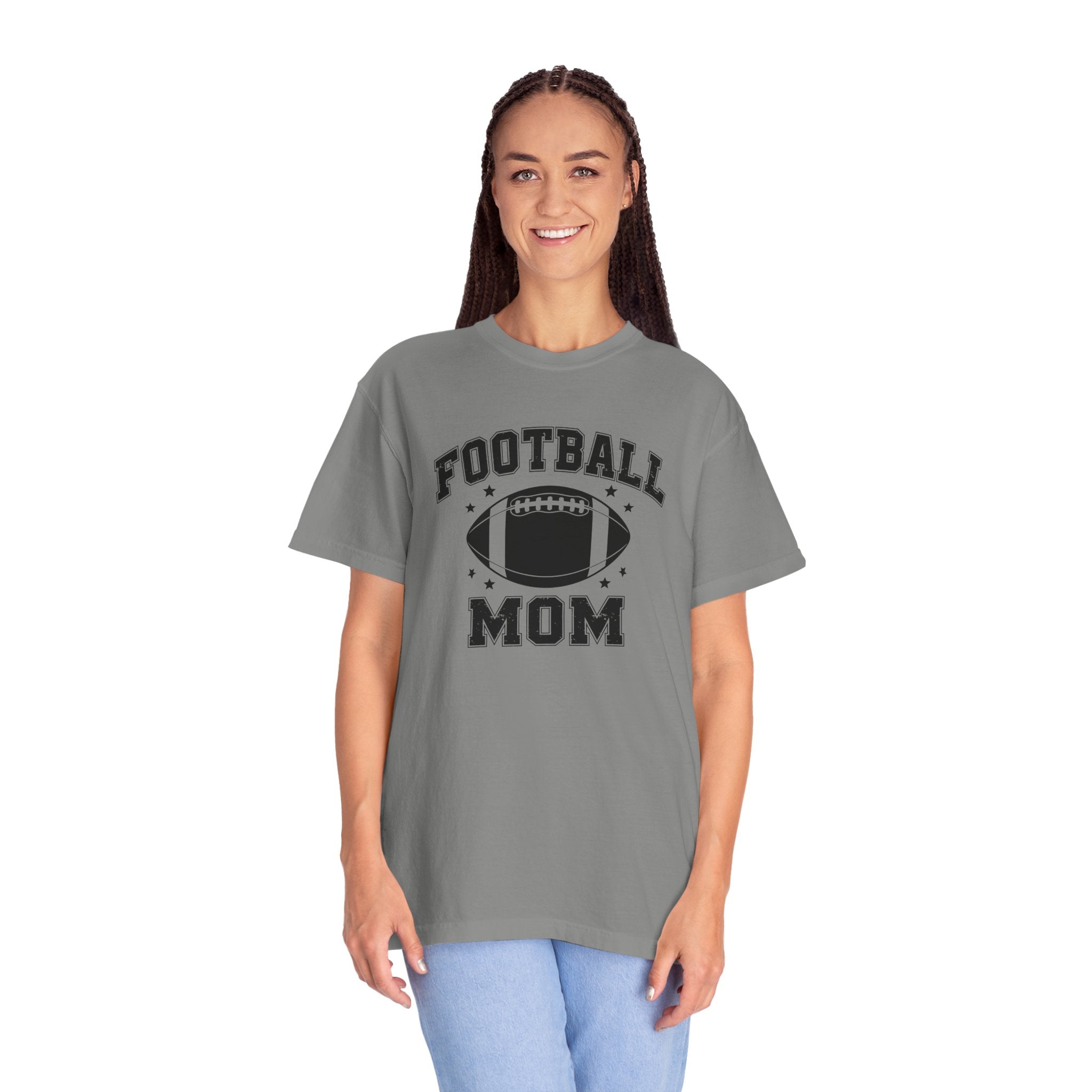 Football Mom T-Shirt, Unisex Garment-Dyed Tee for Game Day, Sports Mom Gift, Team Spirit Shirt, Casual Comfort Wear
