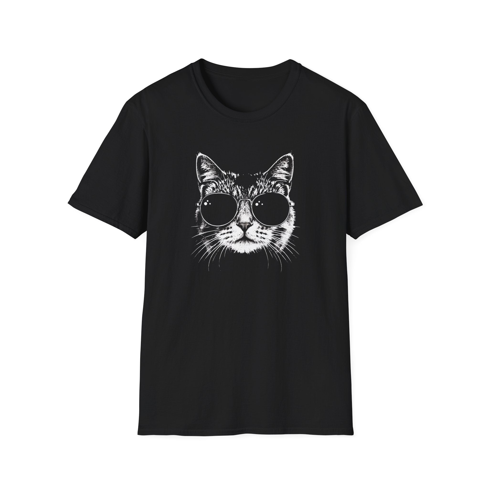 Cat with Sunglasses T-Shirt — Retro Cool Cat Tee for Cat Lovers