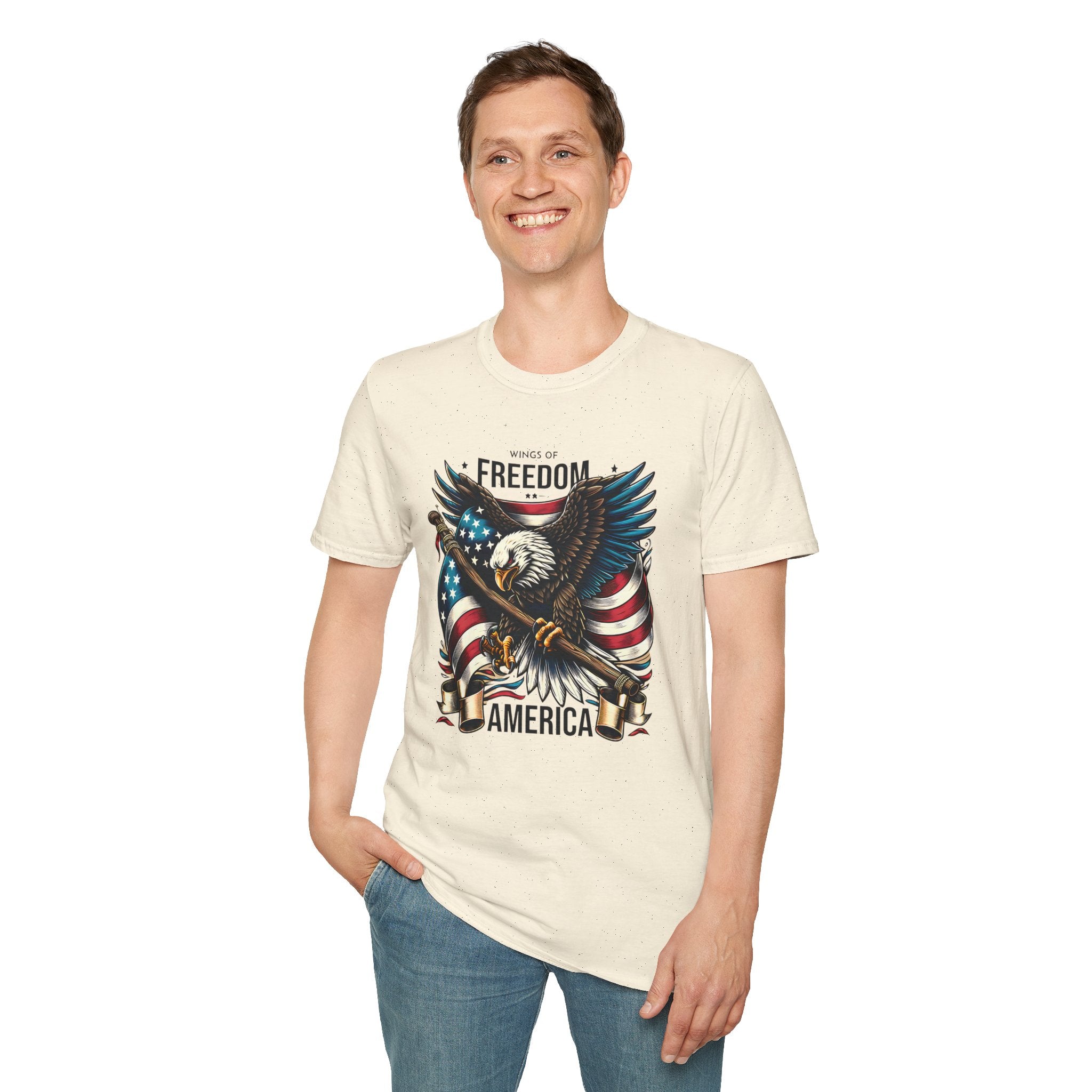 Freedom Eagle T-Shirt — American Flag USA Patriotic Tee (America)