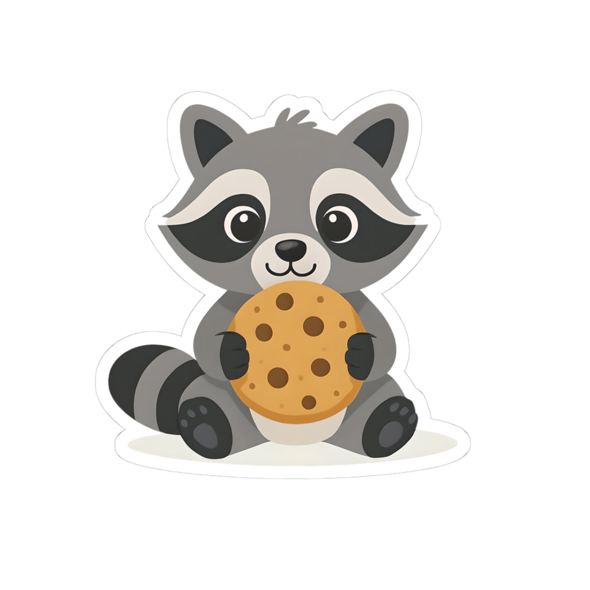 Cute Raccoon Cookie Kiss-Cut Stickers – Perfect for Laptop, Water Bottle, and Gift!
