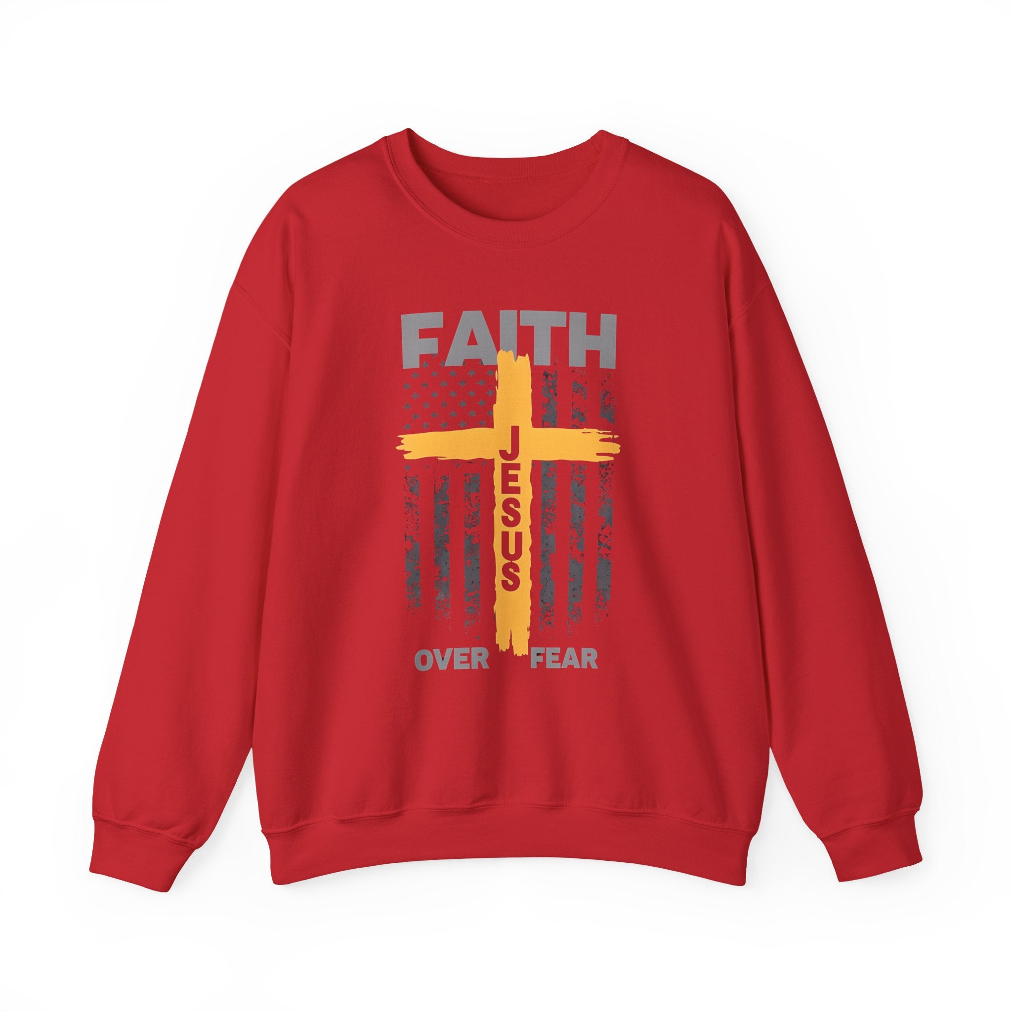 Faith Over Fear Crewneck Sweatshirt, Inspirational Christian Apparel, Unisex Sweatshirt, Religious Gift, Cozy Faith-Based Clothing