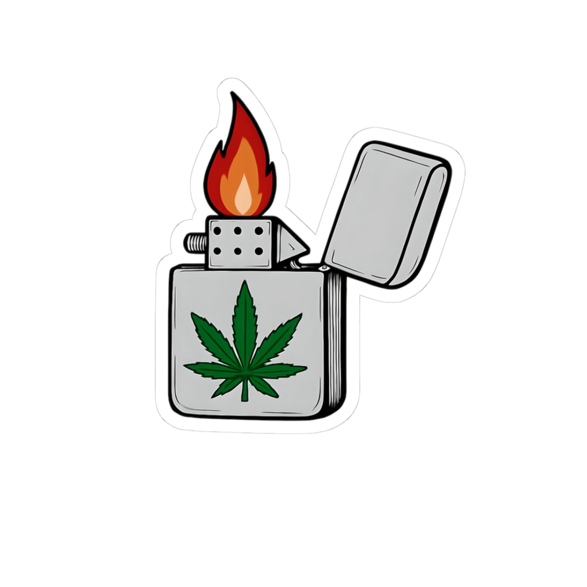 Cannabis Lighter Kiss-Cut Stickers - Fun and Colorful Vinyl Decals for Personalizing Laptops, Water Bottles, & More