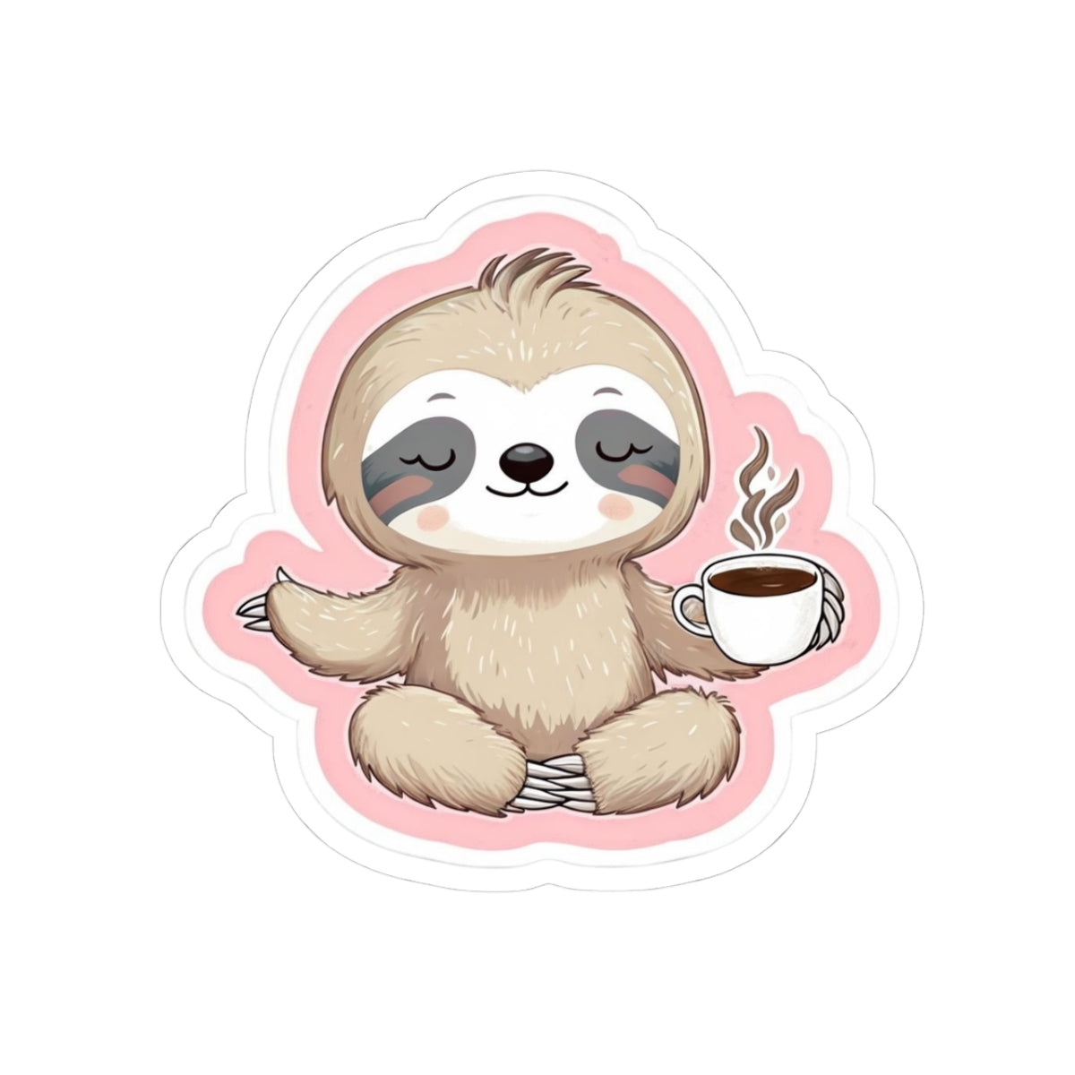 Cute Sloth Coffee Kiss-Cut Stickers - Perfect for Laptop, Water Bottle & Gift Stickers
