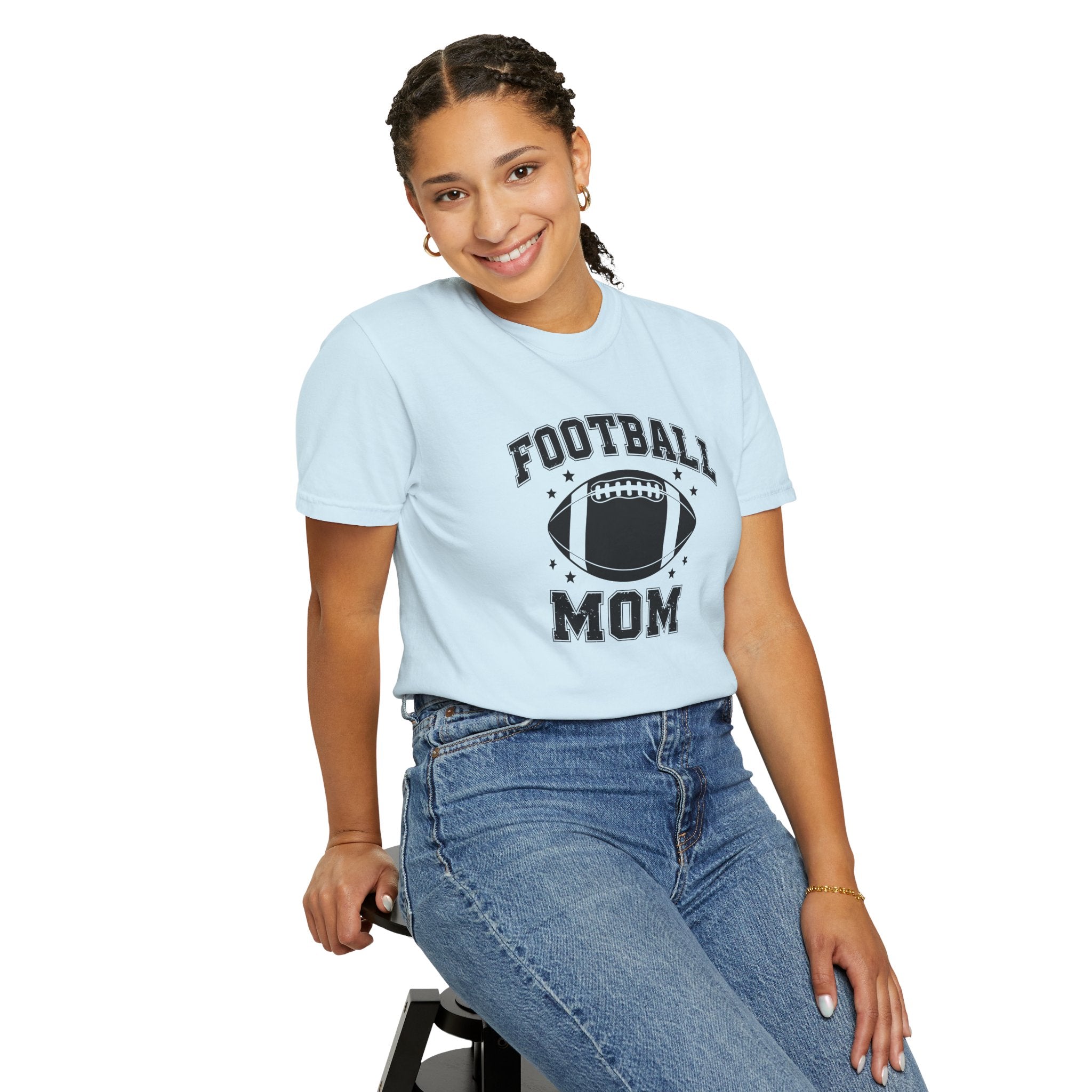 Football Mom T-Shirt, Unisex Garment-Dyed Tee for Game Day, Sports Mom Gift, Team Spirit Shirt, Casual Comfort Wear